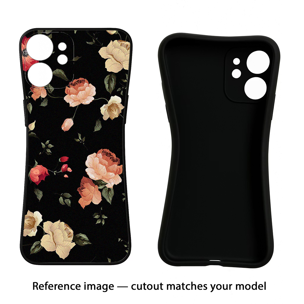 Flowers Vivo Y400 Pro 5G Back Cover - Flowers Vivo Y400 Pro 5G Black Soft Case Back Cover by Casekaro Flowers Vivo Y400 Pro 5G Black Soft Case Back Cover by Casekaro