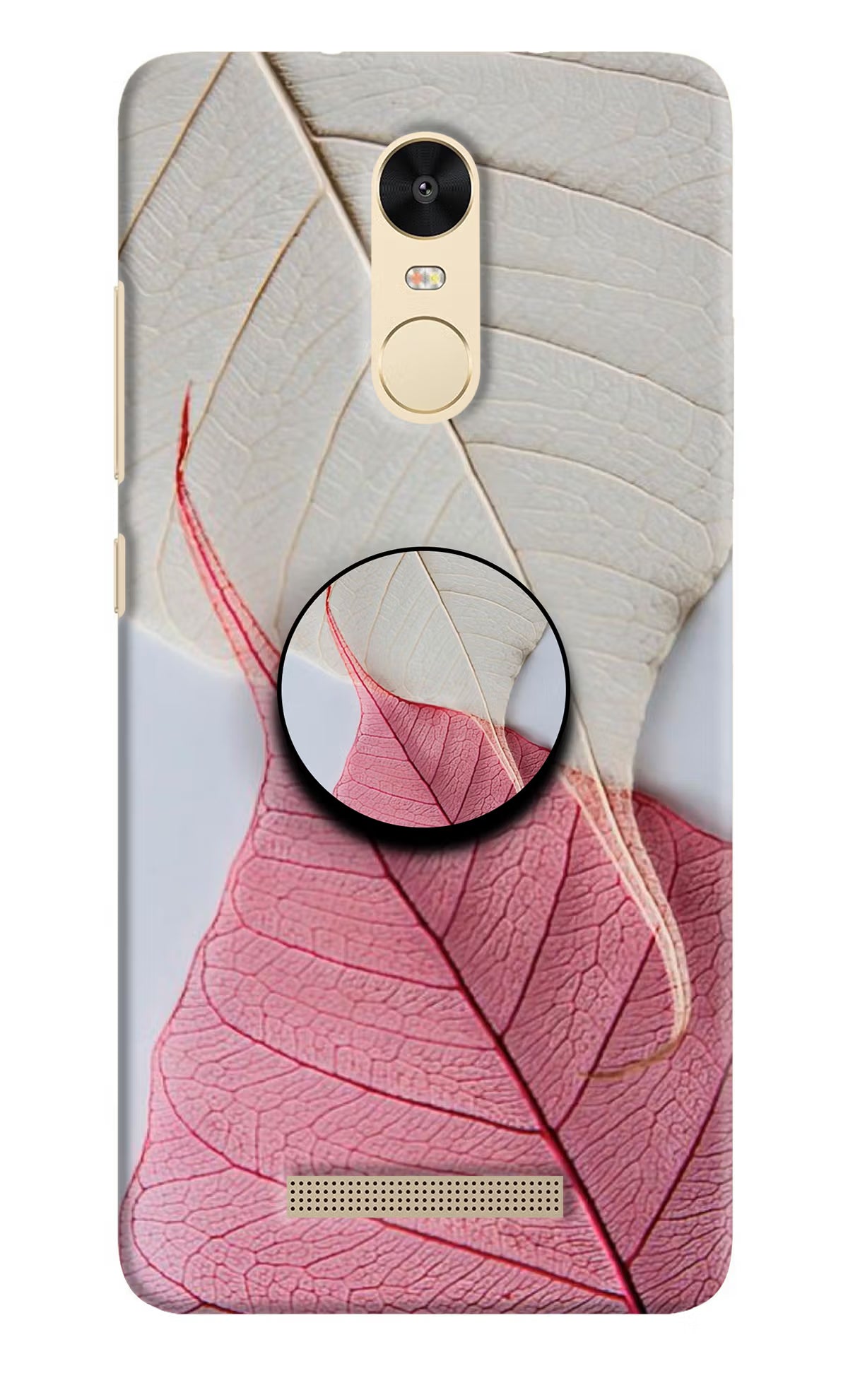 White Pink Leaf Redmi Note 3 Pop Case - White Pink Leaf Redmi Note 3 Pop Case by Casekaro White Pink Leaf Redmi Note 3 Pop Case by Casekaro