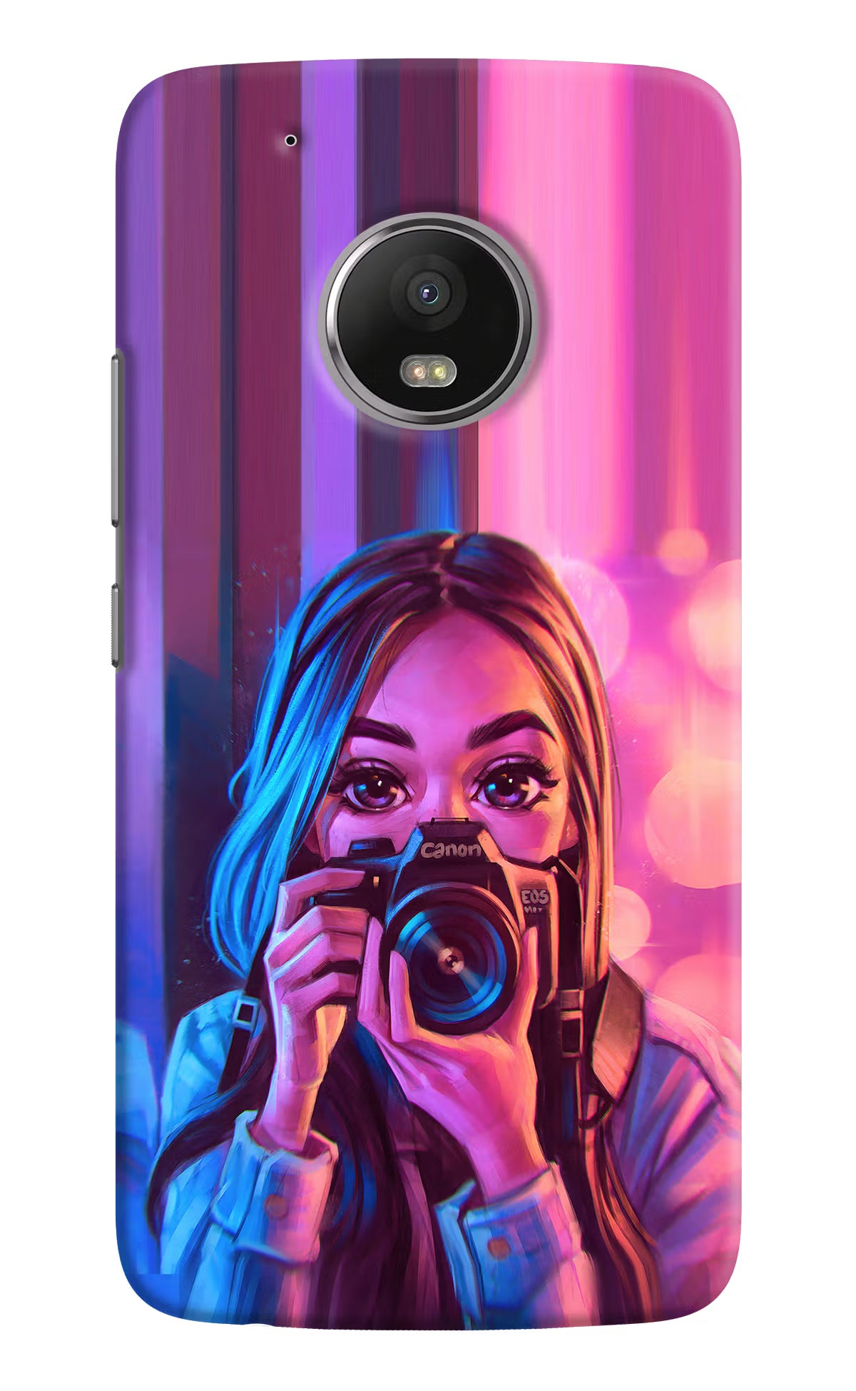 Girl Photographer Moto G5 plus Back Cover - Girl Photographer Moto G5 plus Hard Case Back Cover by Casekaro Girl Photographer Moto G5 plus Hard Case Back Cover by Casekaro