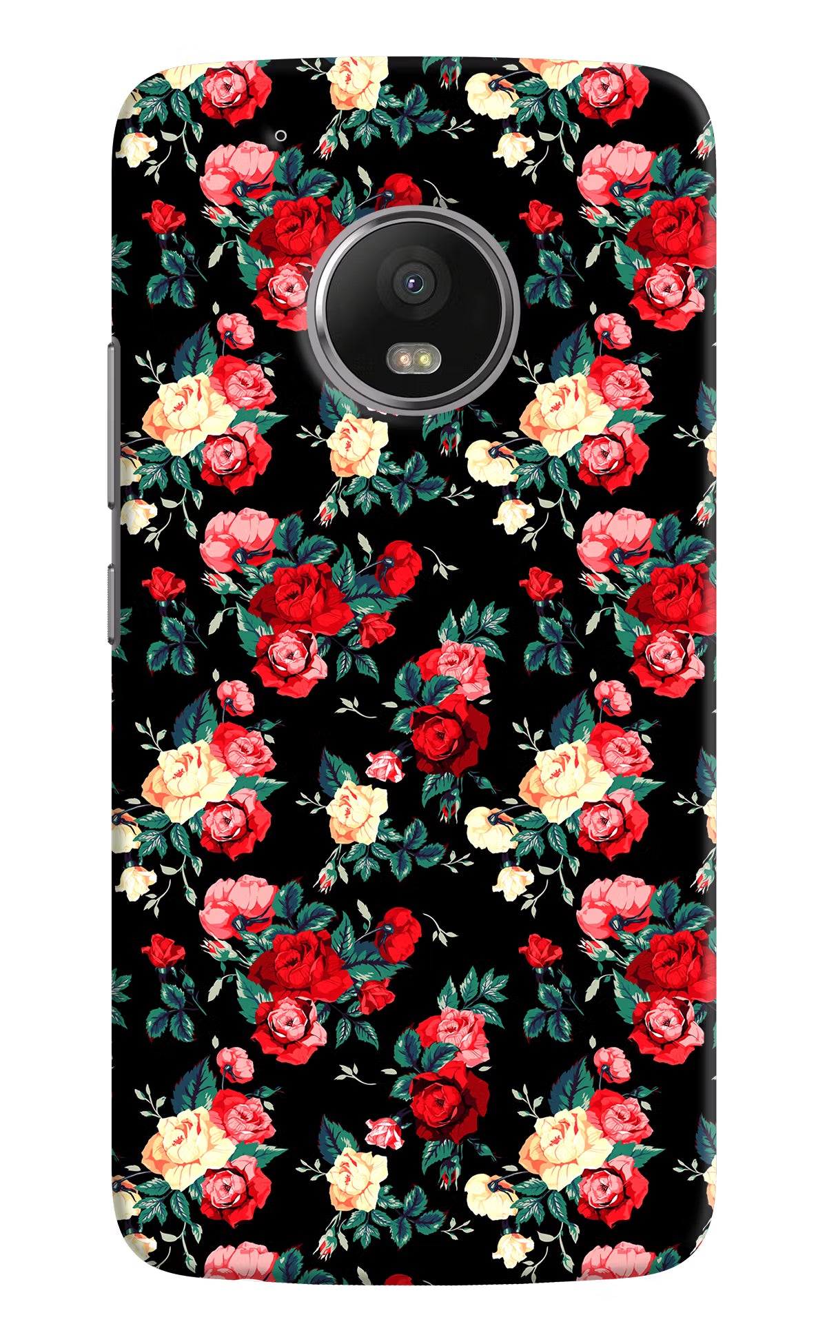 Rose Pattern Moto G5 plus Back Cover - Rose Pattern Moto G5 plus Hard Case Back Cover by Casekaro Rose Pattern Moto G5 plus Hard Case Back Cover by Casekaro