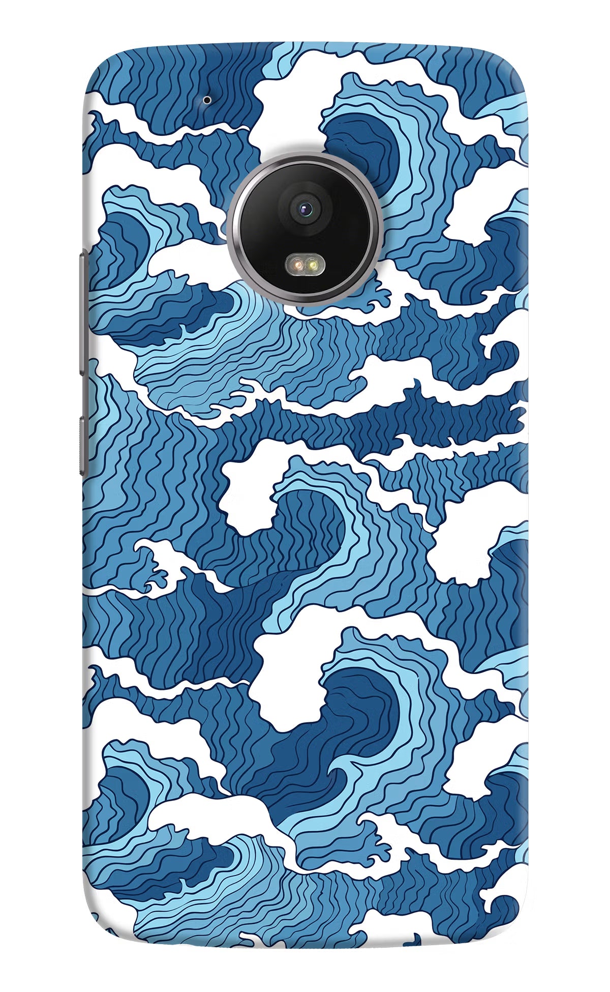 Blue Waves Moto G5 plus Back Cover - Blue Waves Moto G5 plus Hard Case Back Cover by Casekaro Blue Waves Moto G5 plus Hard Case Back Cover by Casekaro