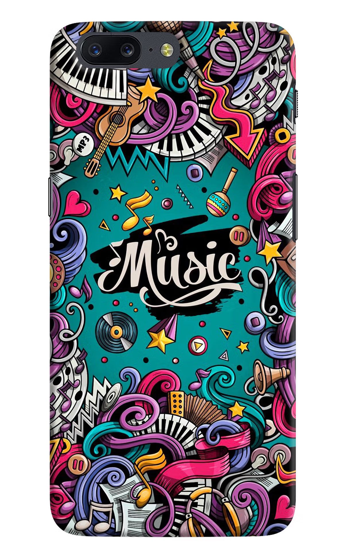 Music Graffiti Oneplus 5 Back Cover - Music Graffiti Oneplus 5 Hard Case Back Cover by Casekaro Music Graffiti Oneplus 5 Hard Case Back Cover by Casekaro