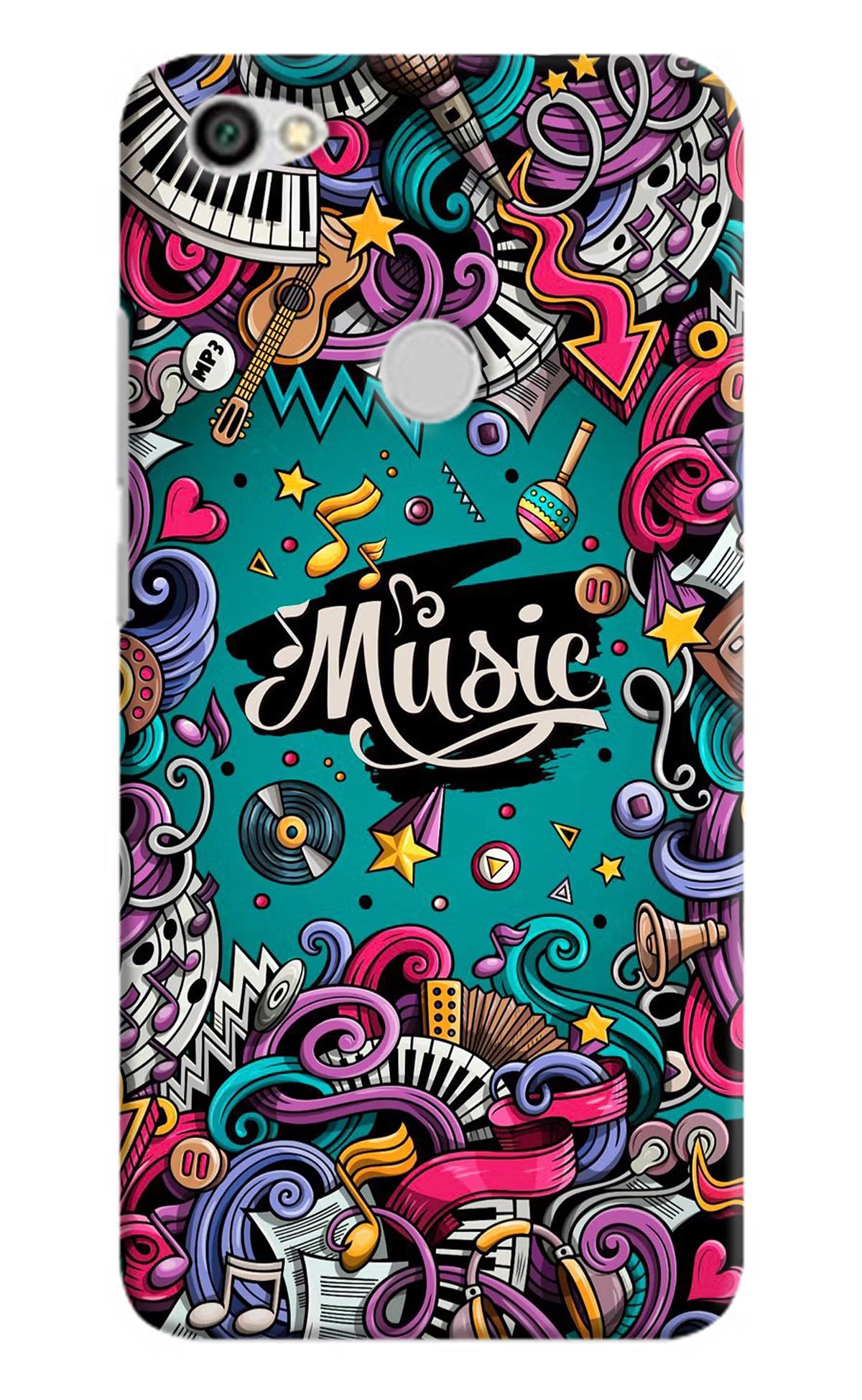 Music Graffiti Redmi Y1 Hard Case Back Cover by Casekaro