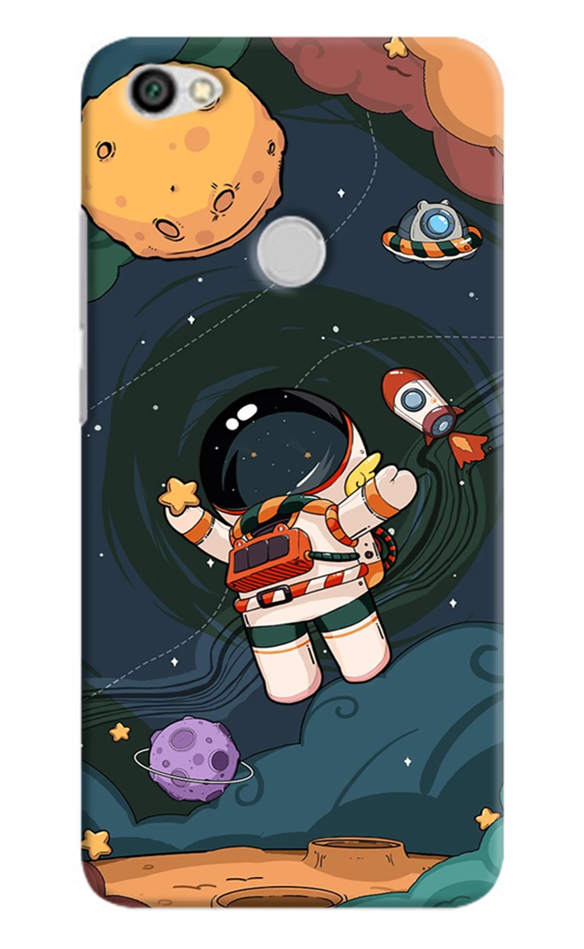 Cartoon Astronaut Redmi Y1 Back Cover - Cartoon Astronaut Redmi Y1 Hard Case Back Cover by Casekaro Cartoon Astronaut Redmi Y1 Hard Case Back Cover by Casekaro