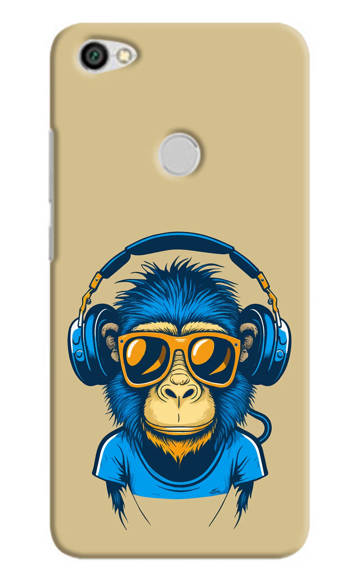 Monkey Headphone Redmi Y1 Hard Case Back Cover by Casekaro