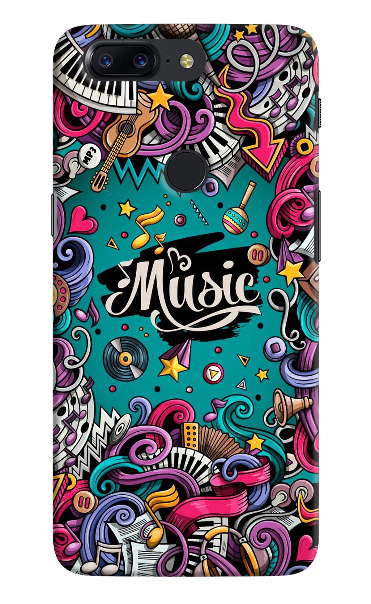Music Graffiti Oneplus 5T Back Cover - Music Graffiti Oneplus 5T Hard Case Back Cover by Casekaro Music Graffiti Oneplus 5T Hard Case Back Cover by Casekaro
