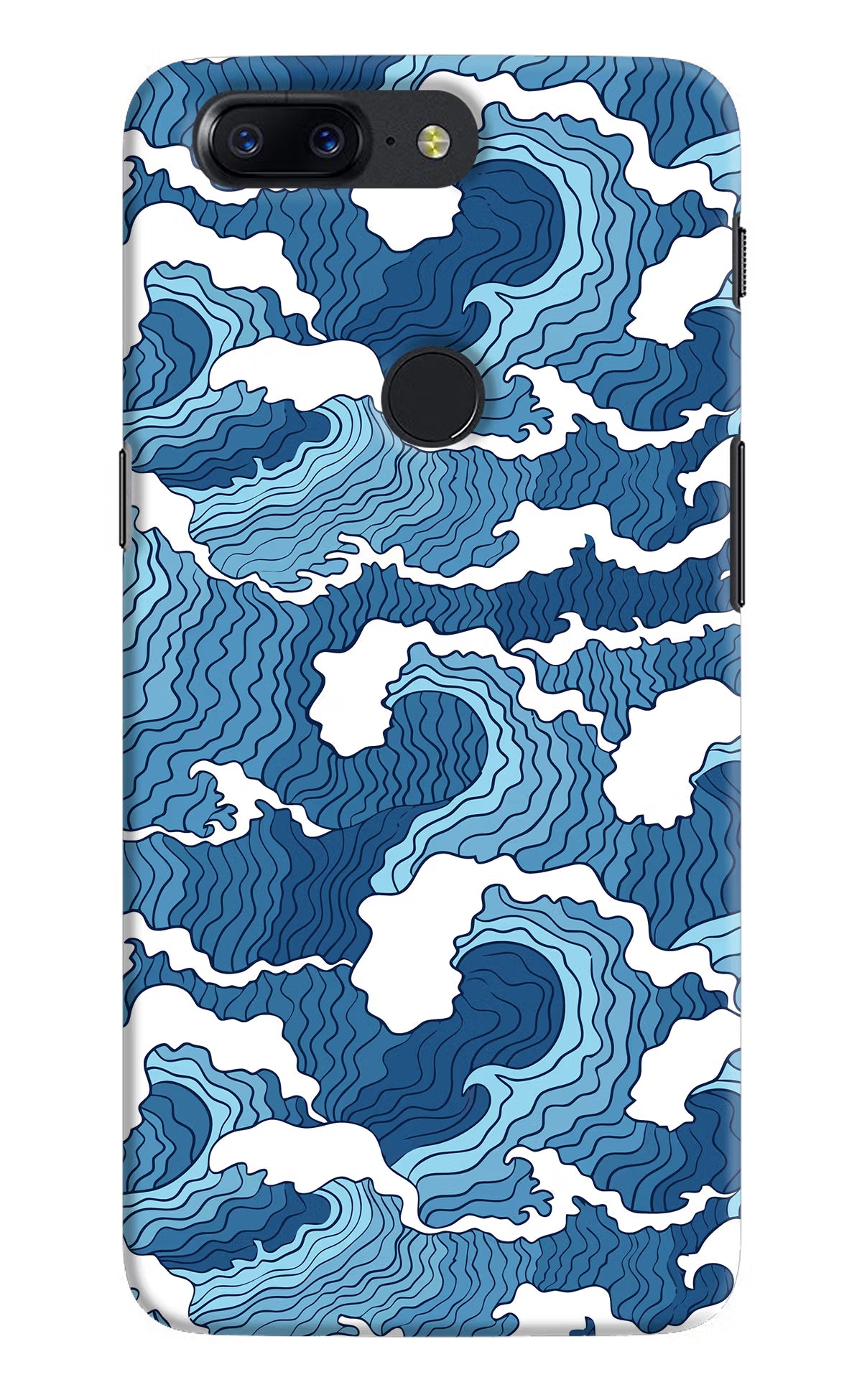 Blue Waves Oneplus 5T Back Cover - Blue Waves Oneplus 5T Hard Case Back Cover by Casekaro Blue Waves Oneplus 5T Hard Case Back Cover by Casekaro