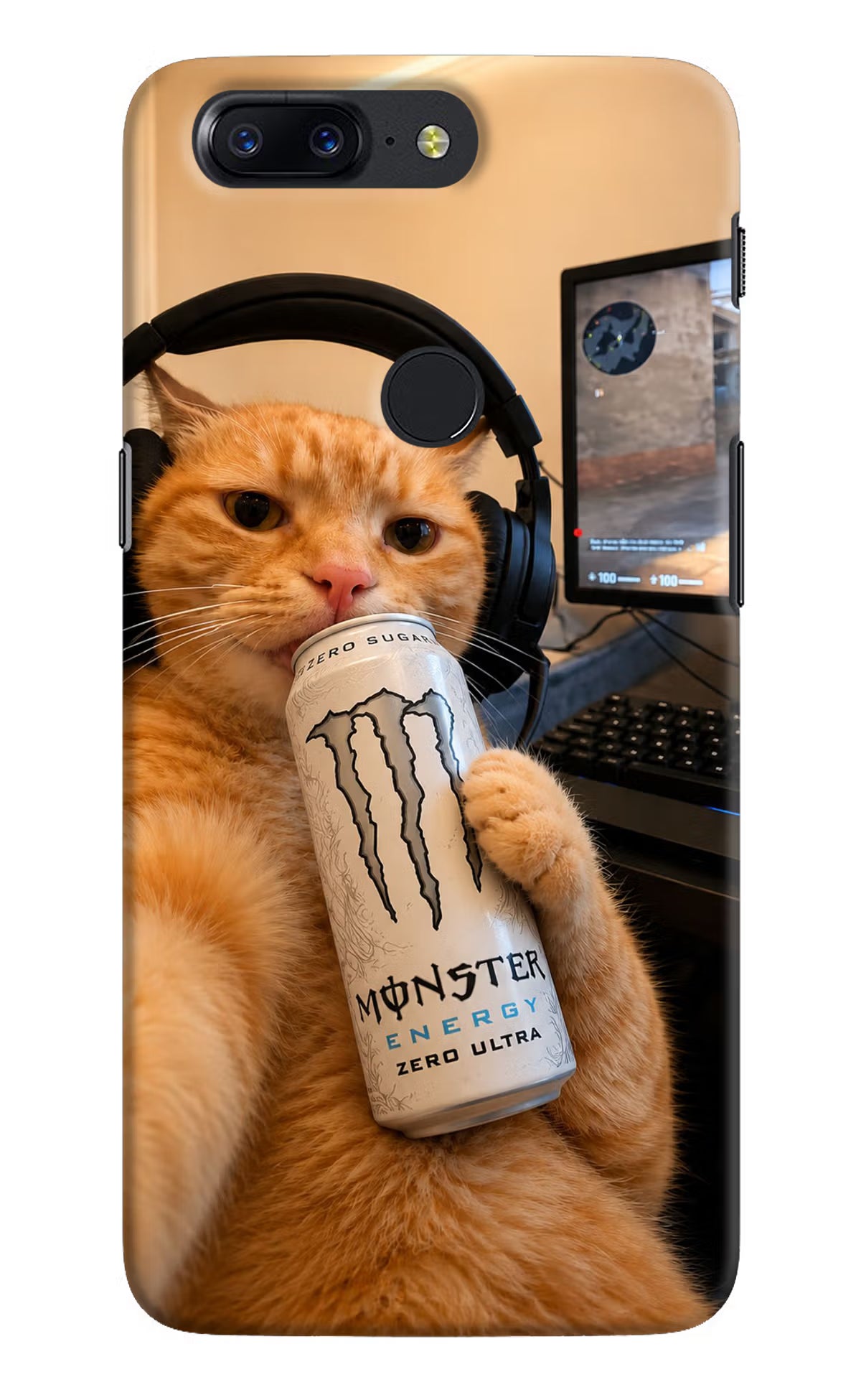 Gamer Cat Energy Oneplus 5T Back Cover - Gamer Cat Energy Oneplus 5T Back Cover Gamer Cat Energy Oneplus 5T Back Cover