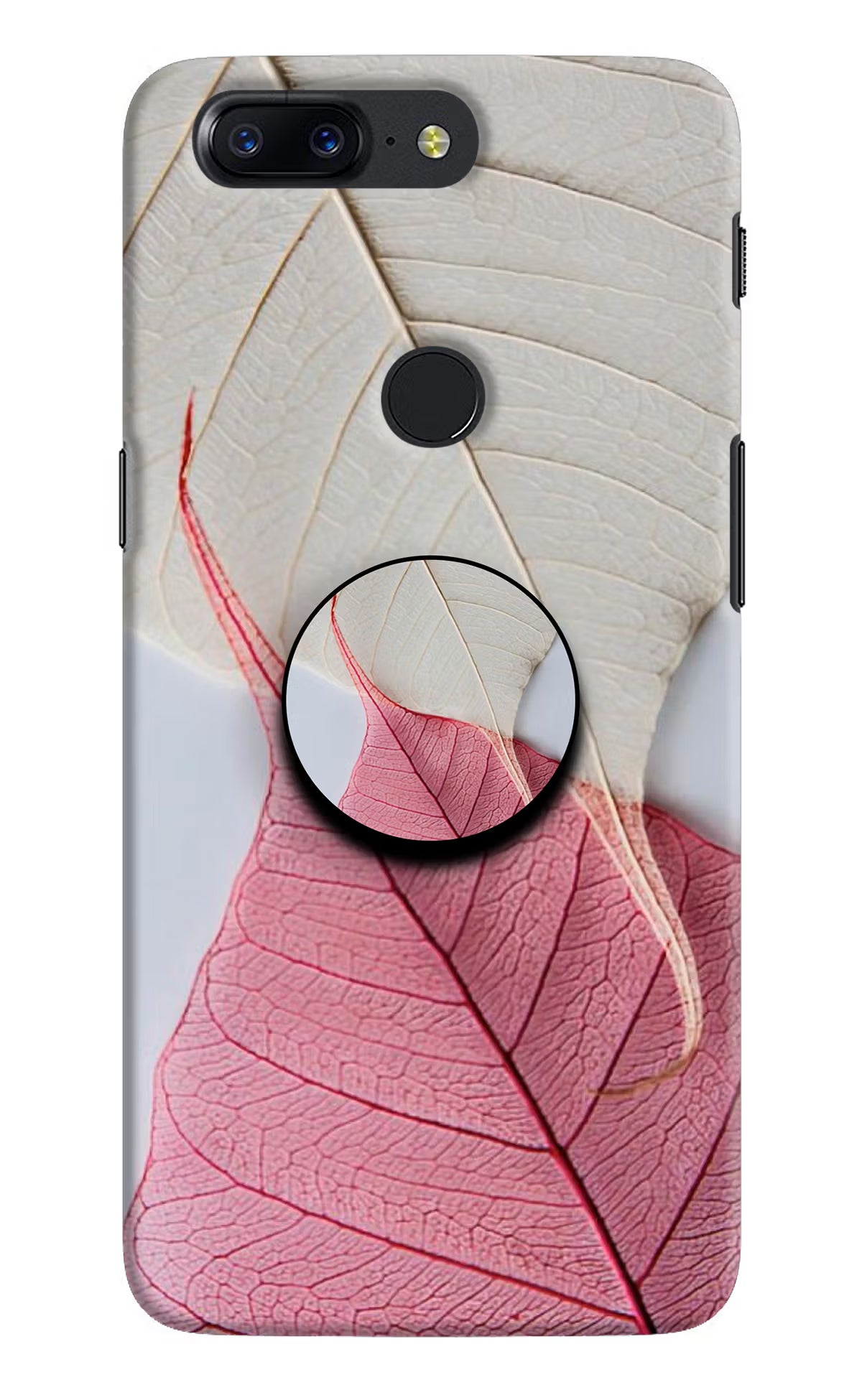 White Pink Leaf Oneplus 5T Pop Case - White Pink Leaf Oneplus 5T Pop Case by Casekaro White Pink Leaf Oneplus 5T Pop Case by Casekaro