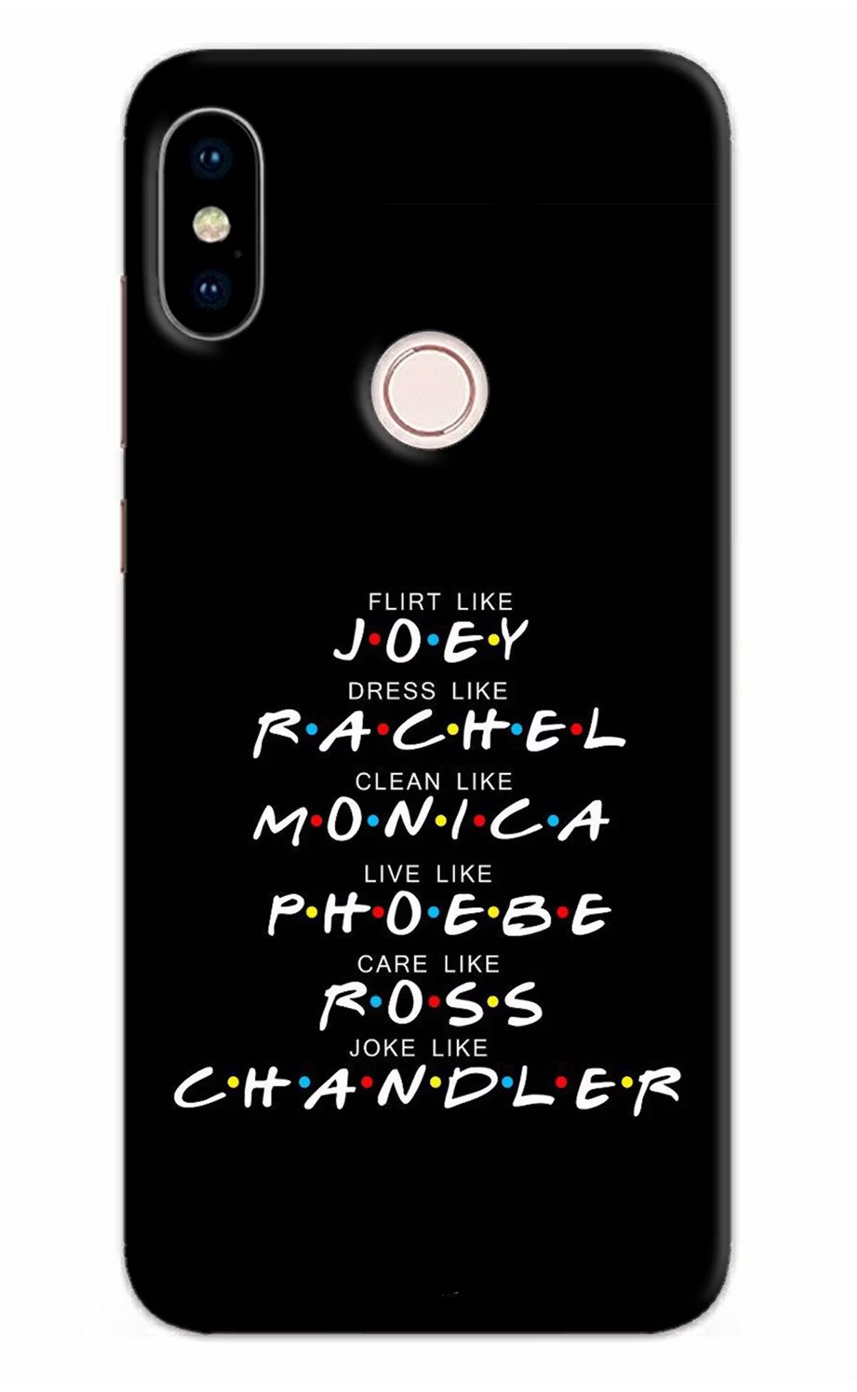 FRIENDS Character Redmi Note 5 Pro Back Cover - FRIENDS Character Redmi Note 5 Pro Hard Case Back Cover by Casekaro FRIENDS Character Redmi Note 5 Pro Hard Case Back Cover by Casekaro