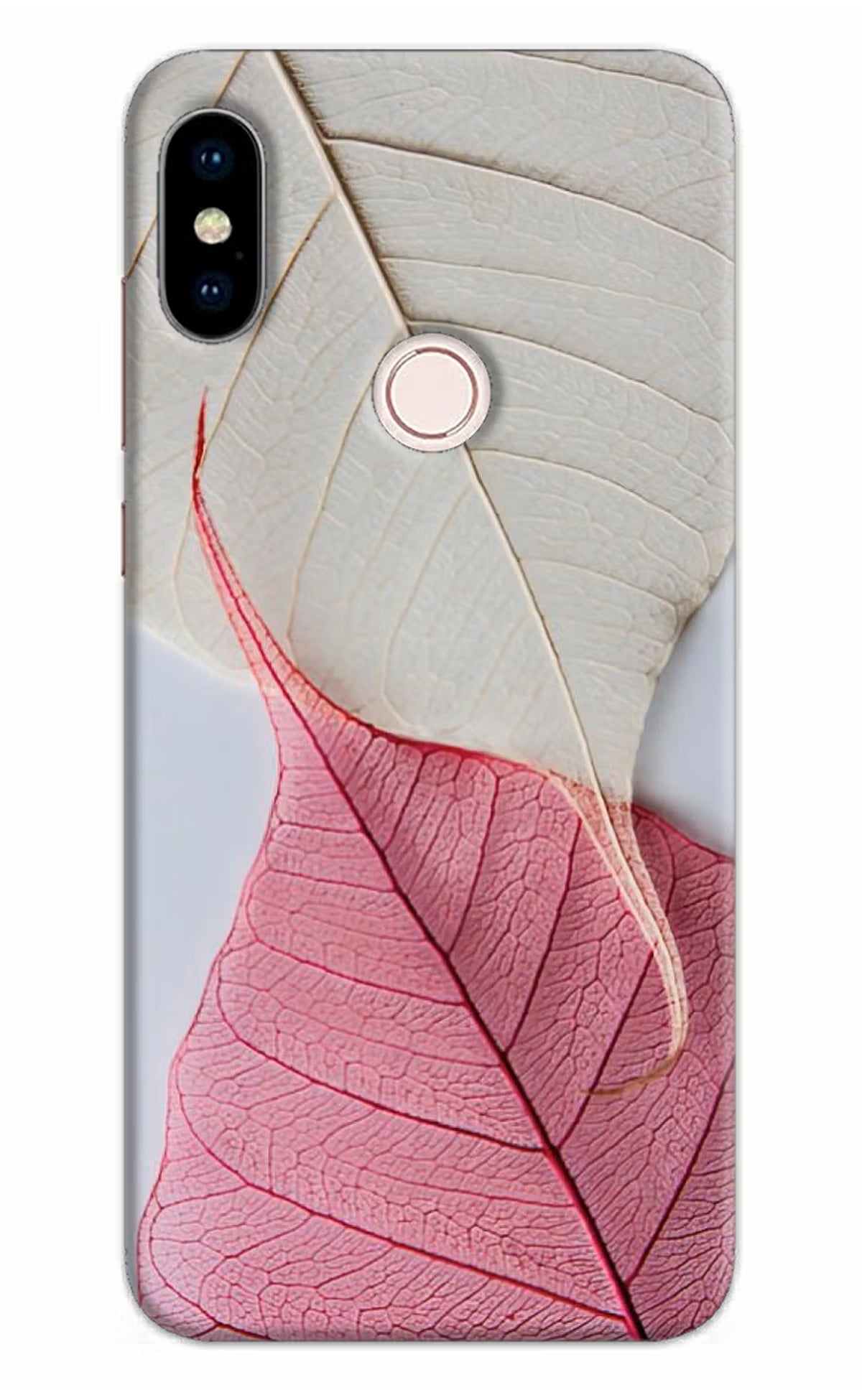 White Pink Leaf Redmi Note 5 Pro Back Cover - White Pink Leaf Redmi Note 5 Pro Hard Case Back Cover by Casekaro White Pink Leaf Redmi Note 5 Pro Hard Case Back Cover by Casekaro