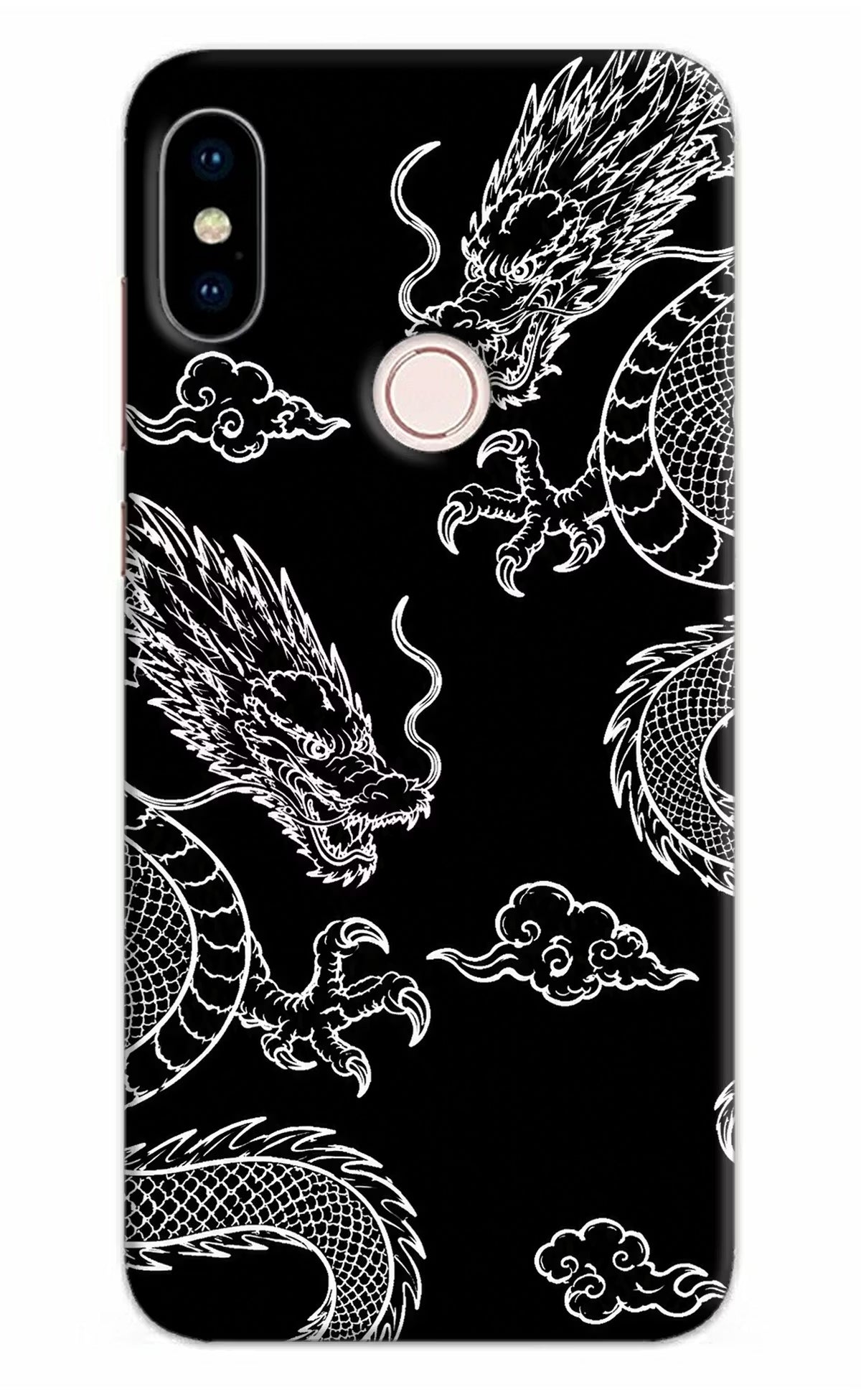 Twin Dragons Redmi Note 5 Pro Back Cover - Twin Dragons Redmi Note 5 Pro Hard Case Back Cover by Casekaro Twin Dragons Redmi Note 5 Pro Hard Case Back Cover by Casekaro