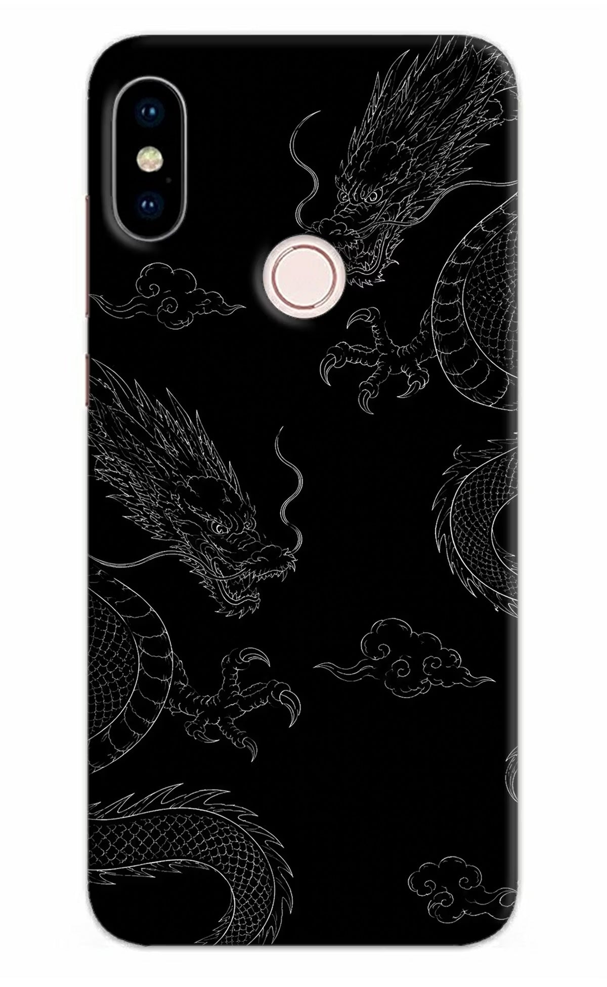 Twin Dragons Redmi Note 5 Pro Back Cover - Twin Dragons Redmi Note 5 Pro Hard Case Back Cover by Casekaro Twin Dragons Redmi Note 5 Pro Hard Case Back Cover by Casekaro