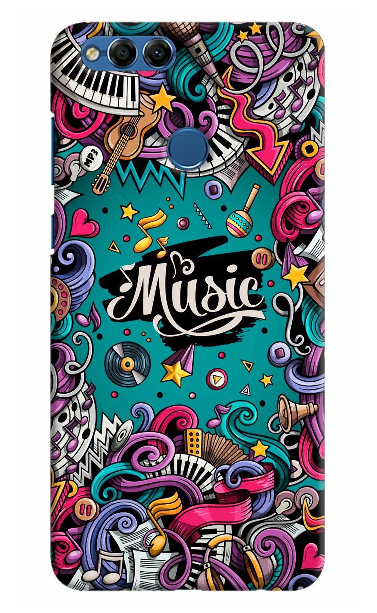 Music Graffiti Honor 7X Back Cover - Music Graffiti Honor 7X Hard Case Back Cover by Casekaro Music Graffiti Honor 7X Hard Case Back Cover by Casekaro