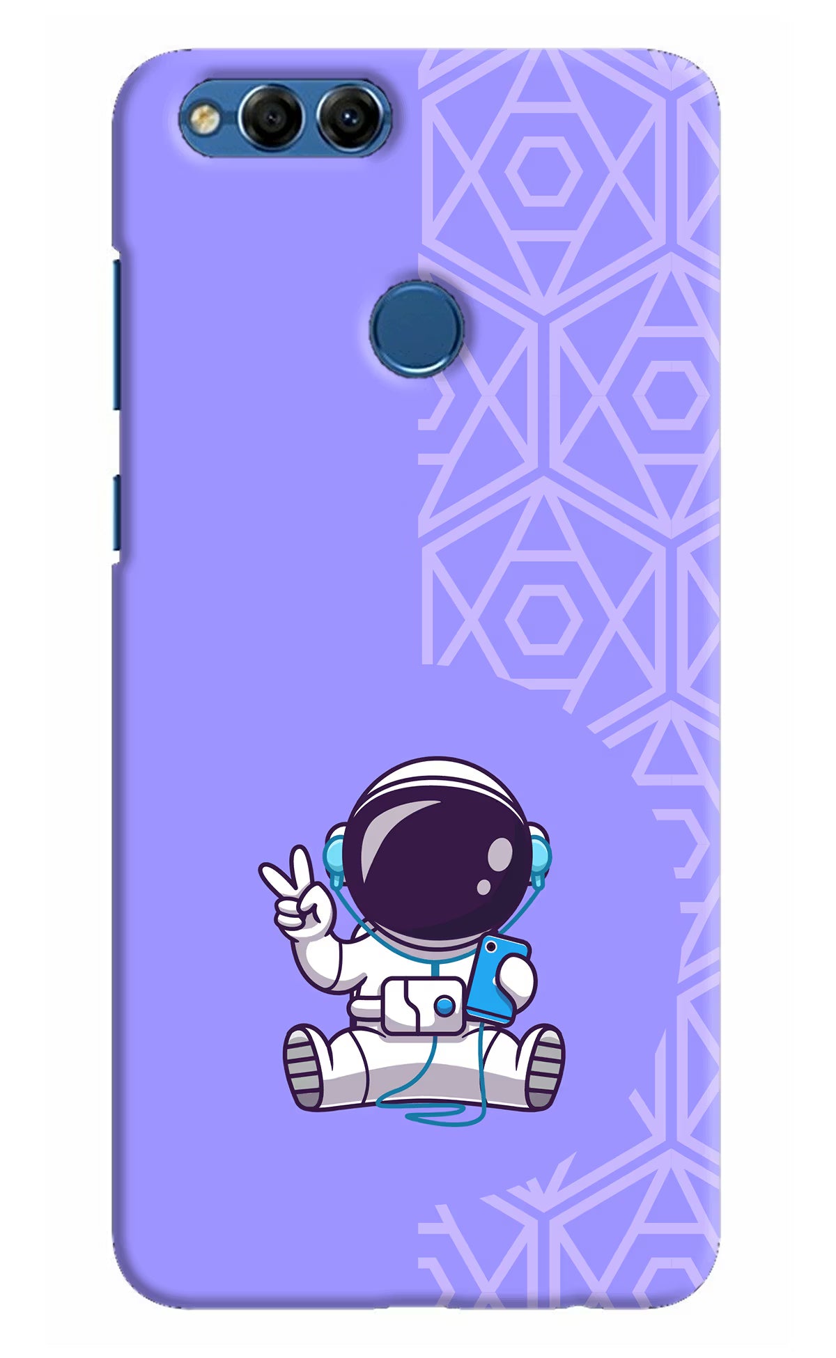 Cute Astronaut Chilling Honor 7X Back Cover - Cute Astronaut Chilling Honor 7X Hard Case Back Cover by Casekaro Cute Astronaut Chilling Honor 7X Hard Case Back Cover by Casekaro