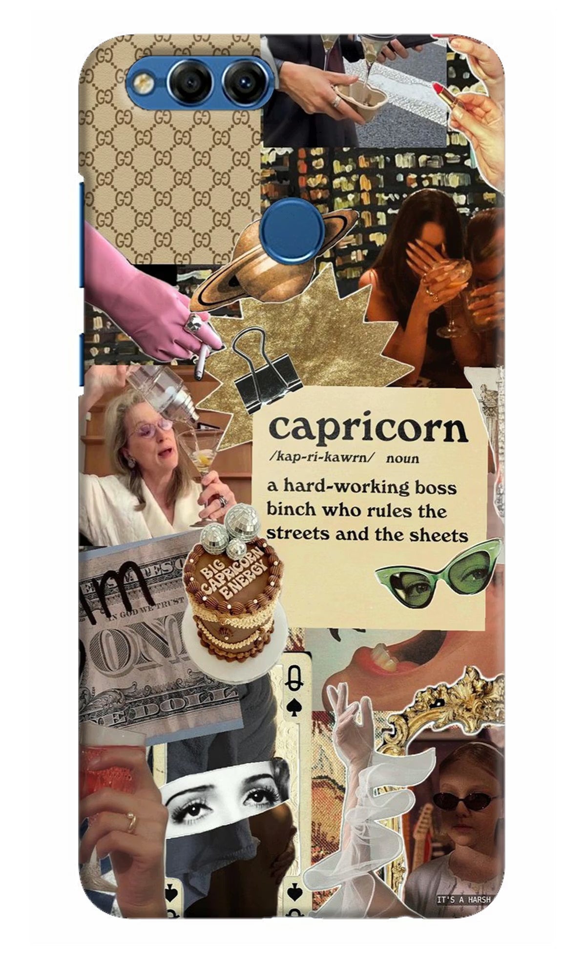 Capricorn Zodiac Honor 7X Back Cover - Capricorn Zodiac Honor 7X Hard Case Back Cover by Casekaro Capricorn Zodiac Honor 7X Hard Case Back Cover by Casekaro