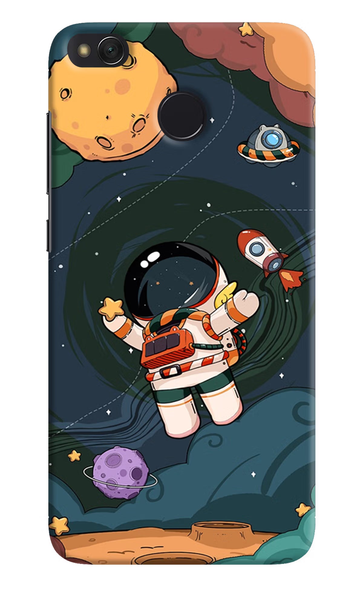 Cartoon Astronaut Redmi 4 Back Cover - Cartoon Astronaut Redmi 4 Hard Case Back Cover by Casekaro Cartoon Astronaut Redmi 4 Hard Case Back Cover by Casekaro