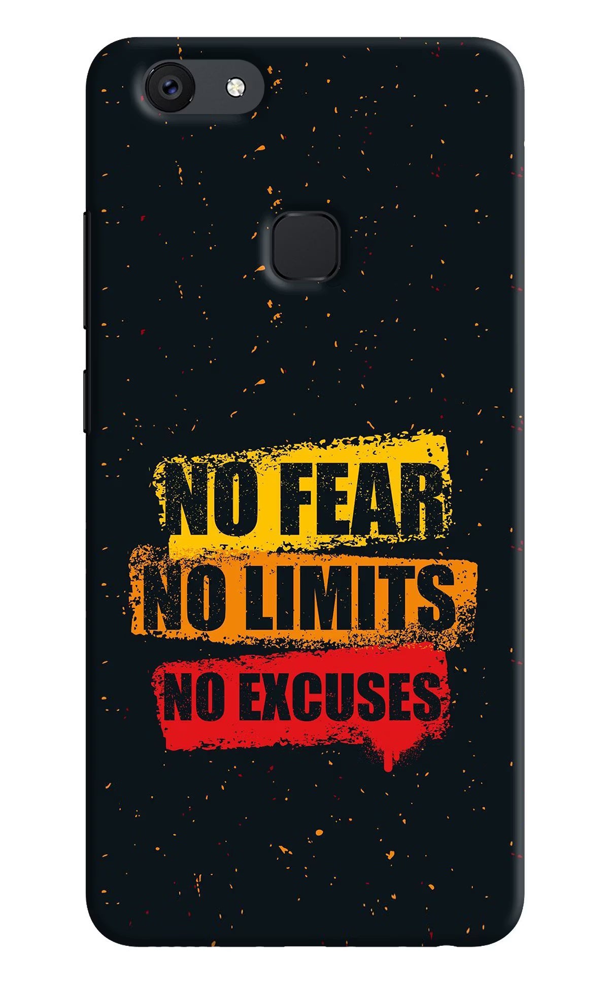 No Fear No Limits No Excuse Vivo V7 plus Back Cover - No Fear No Limits No Excuse Vivo V7 plus Hard Case Back Cover by Casekaro No Fear No Limits No Excuse Vivo V7 plus Hard Case Back Cover by Casekaro