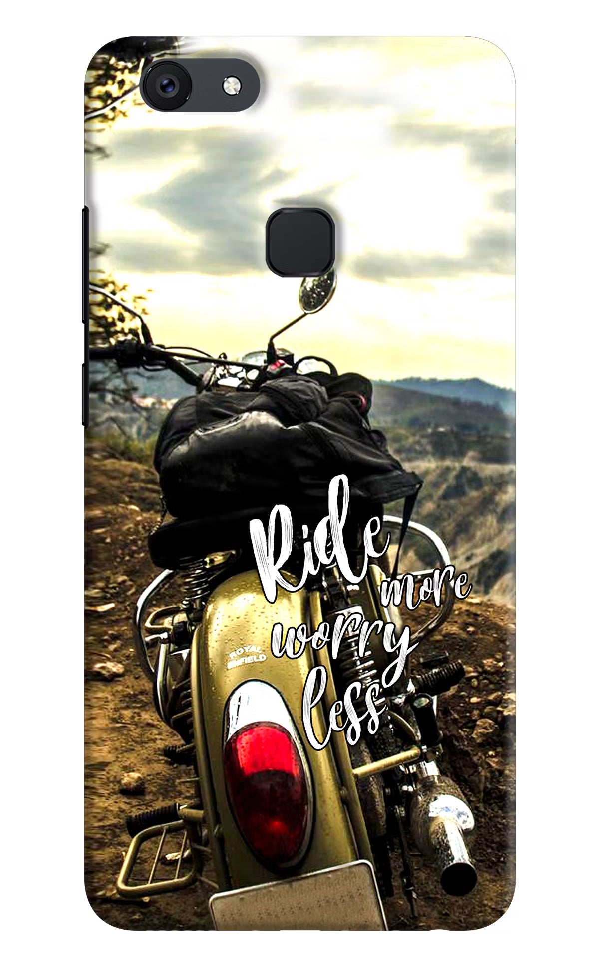 Ride More Worry Less Vivo V7 plus Back Cover - Ride More Worry Less Vivo V7 plus Hard Case Back Cover by Casekaro Ride More Worry Less Vivo V7 plus Hard Case Back Cover by Casekaro