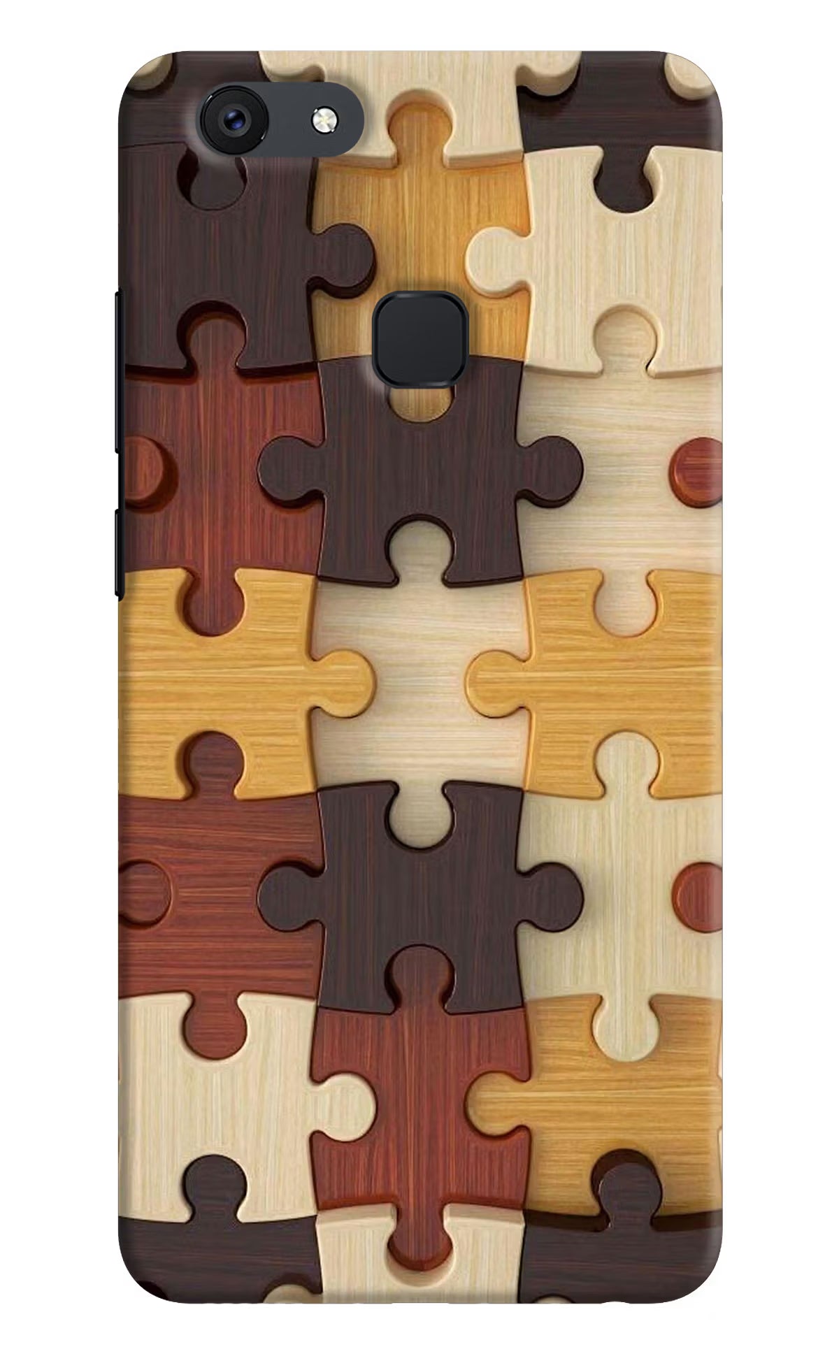 Wooden Puzzle Vivo V7 plus Back Cover - Wooden Puzzle Vivo V7 plus Hard Case Back Cover by Casekaro Wooden Puzzle Vivo V7 plus Hard Case Back Cover by Casekaro