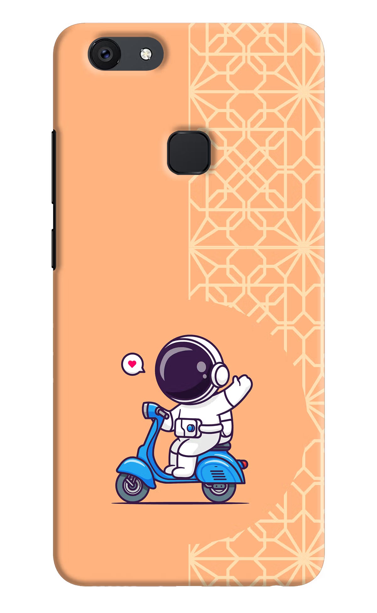 Cute Astronaut Riding Vivo V7 plus Back Cover - Cute Astronaut Riding Vivo V7 plus Hard Case Back Cover by Casekaro Cute Astronaut Riding Vivo V7 plus Hard Case Back Cover by Casekaro