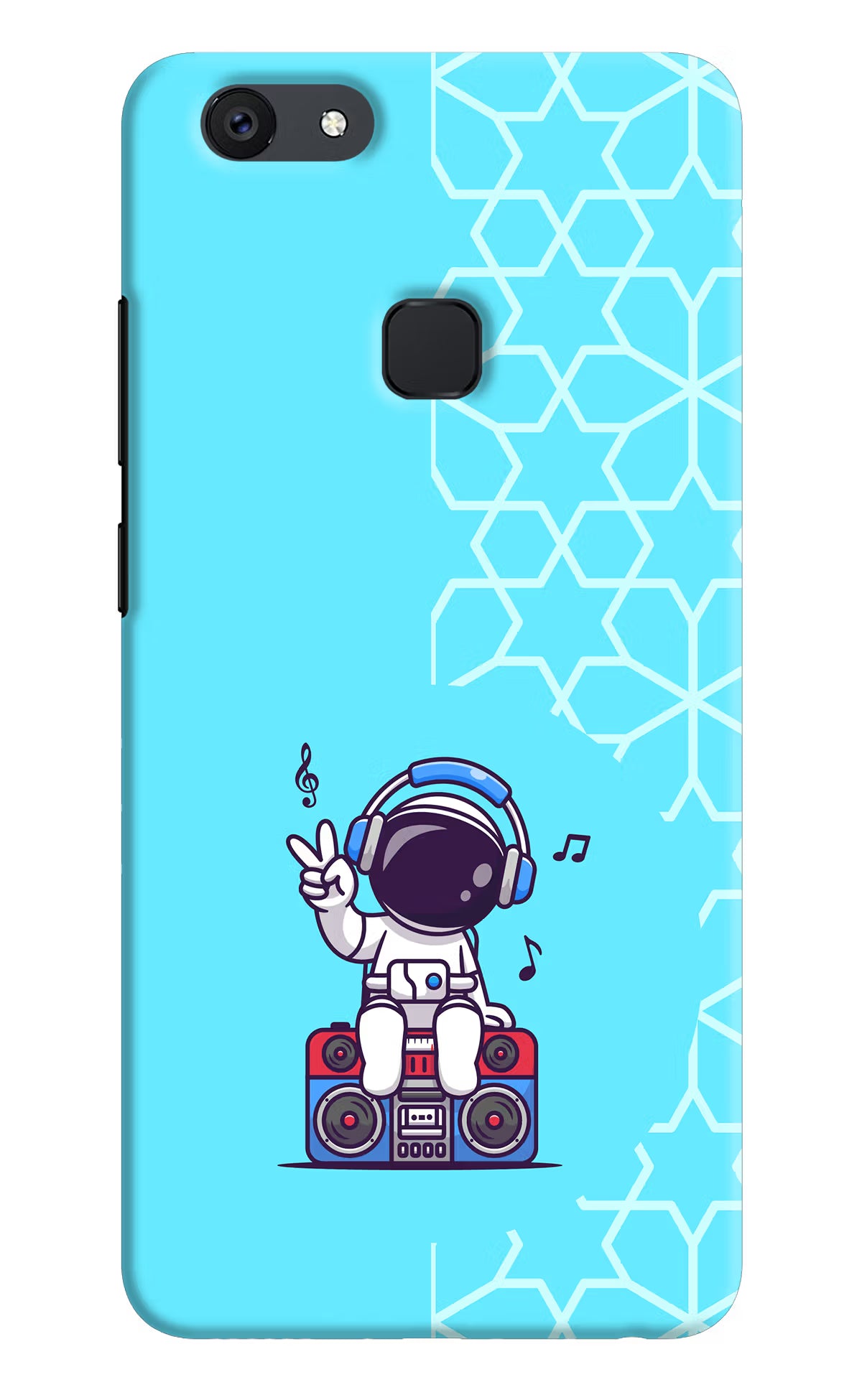 Cute Astronaut Chilling Vivo V7 plus Back Cover - Cute Astronaut Chilling Vivo V7 plus Hard Case Back Cover by Casekaro Cute Astronaut Chilling Vivo V7 plus Hard Case Back Cover by Casekaro