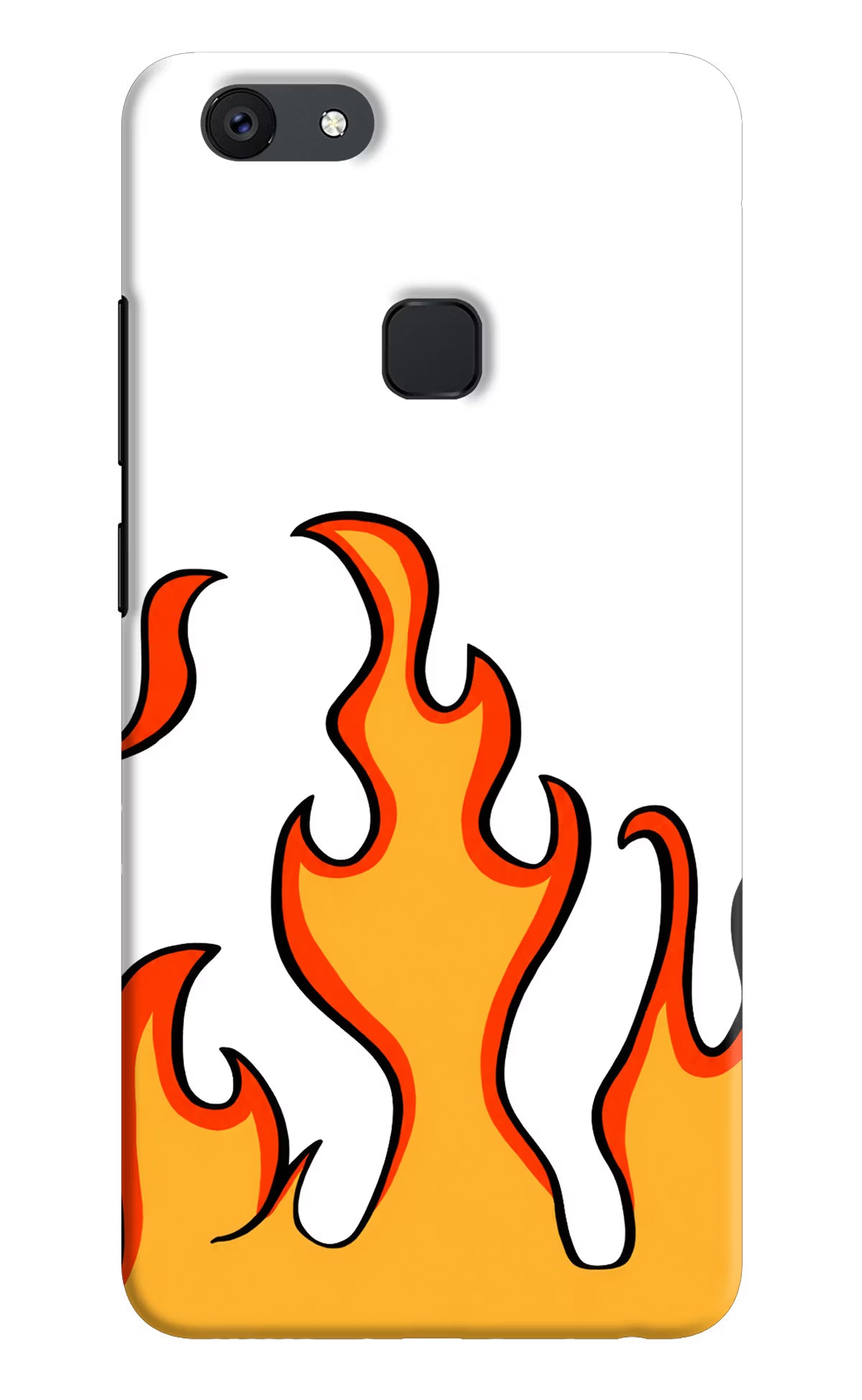 Fired Up – White Vivo V7 plus Back Cover - Fired Up – White Vivo V7 plus Hard Case Back Cover by Casekaro Fired Up – White Vivo V7 plus Hard Case Back Cover by Casekaro