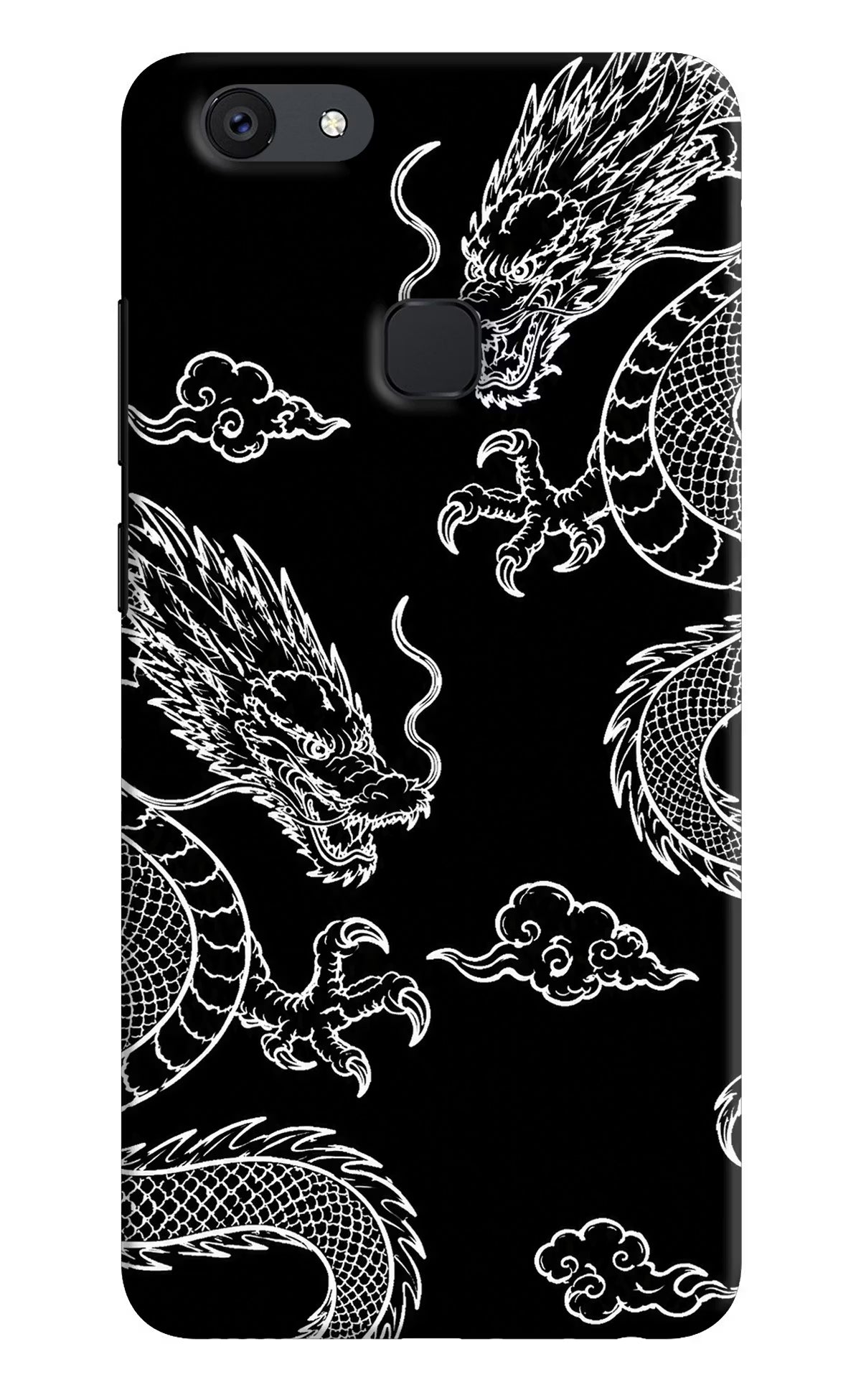 Twin Dragons Vivo V7 plus Back Cover - Twin Dragons Vivo V7 plus Hard Case Back Cover by Casekaro Twin Dragons Vivo V7 plus Hard Case Back Cover by Casekaro