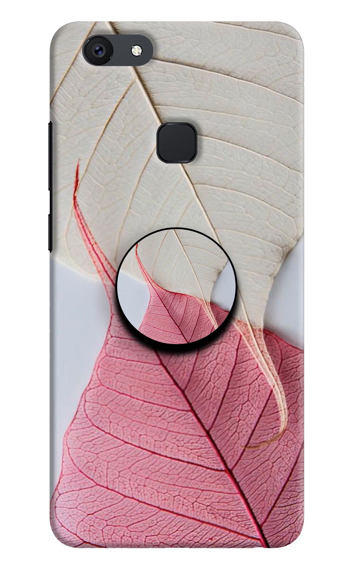 White Pink Leaf Vivo V7 plus Pop Case - White Pink Leaf Vivo V7 plus Pop Case by Casekaro White Pink Leaf Vivo V7 plus Pop Case by Casekaro