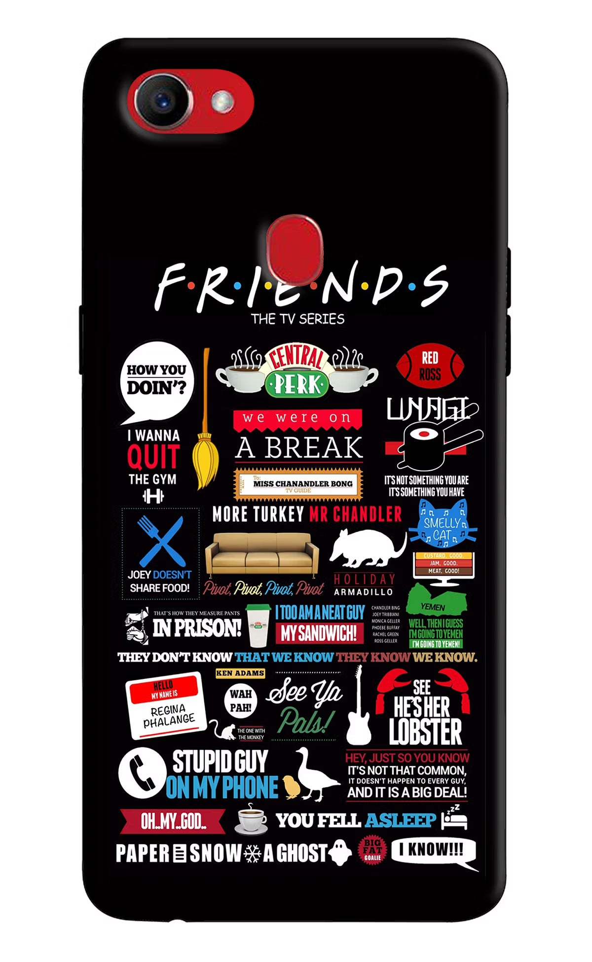 FRIENDS Oppo F7 Back Cover - FRIENDS Oppo F7 Hard Case Back Cover by Casekaro FRIENDS Oppo F7 Hard Case Back Cover by Casekaro