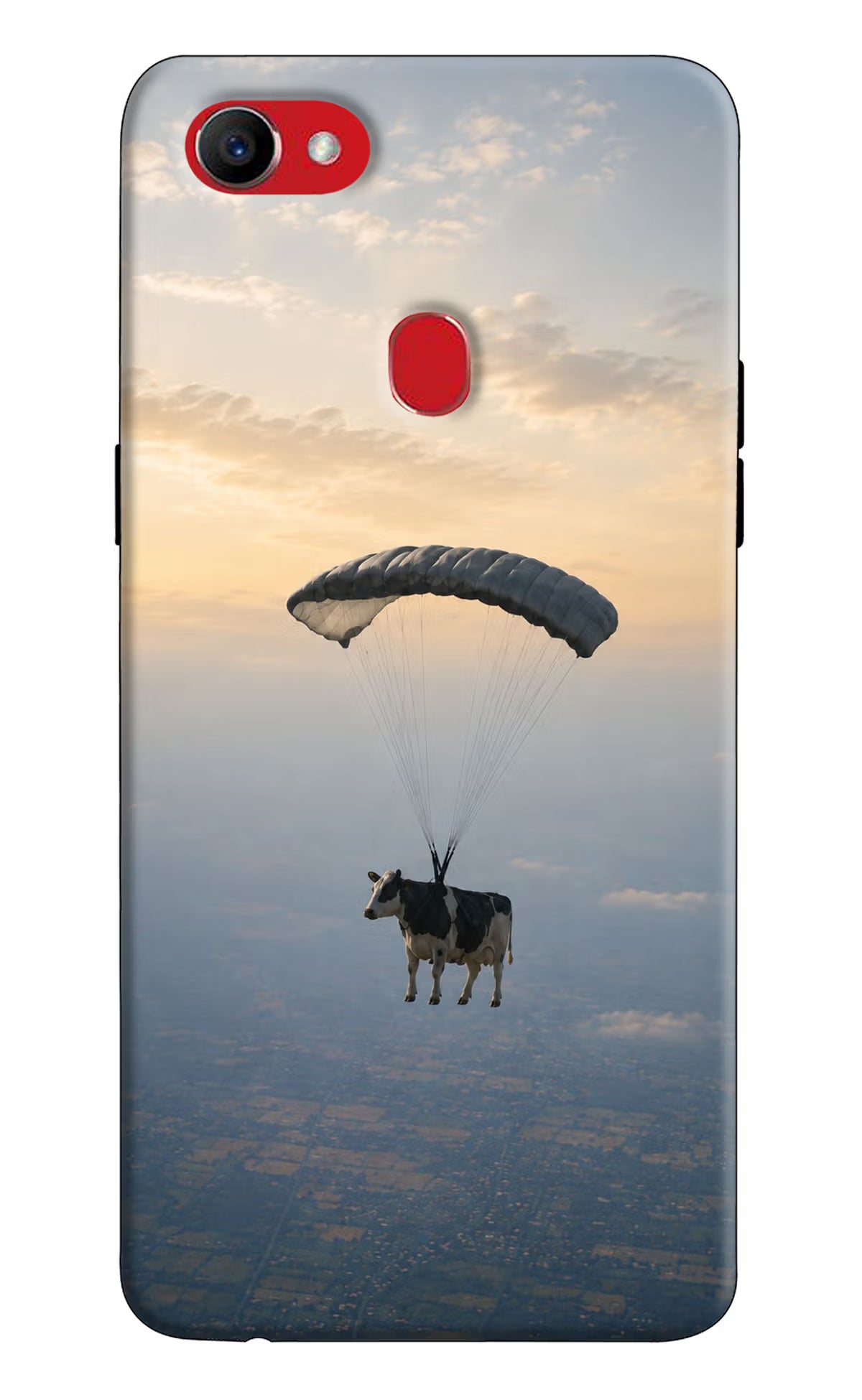 Skydiving Cow Oppo F7 Back Cover - Skydiving Cow Oppo F7 Back Cover Skydiving Cow Oppo F7 Back Cover