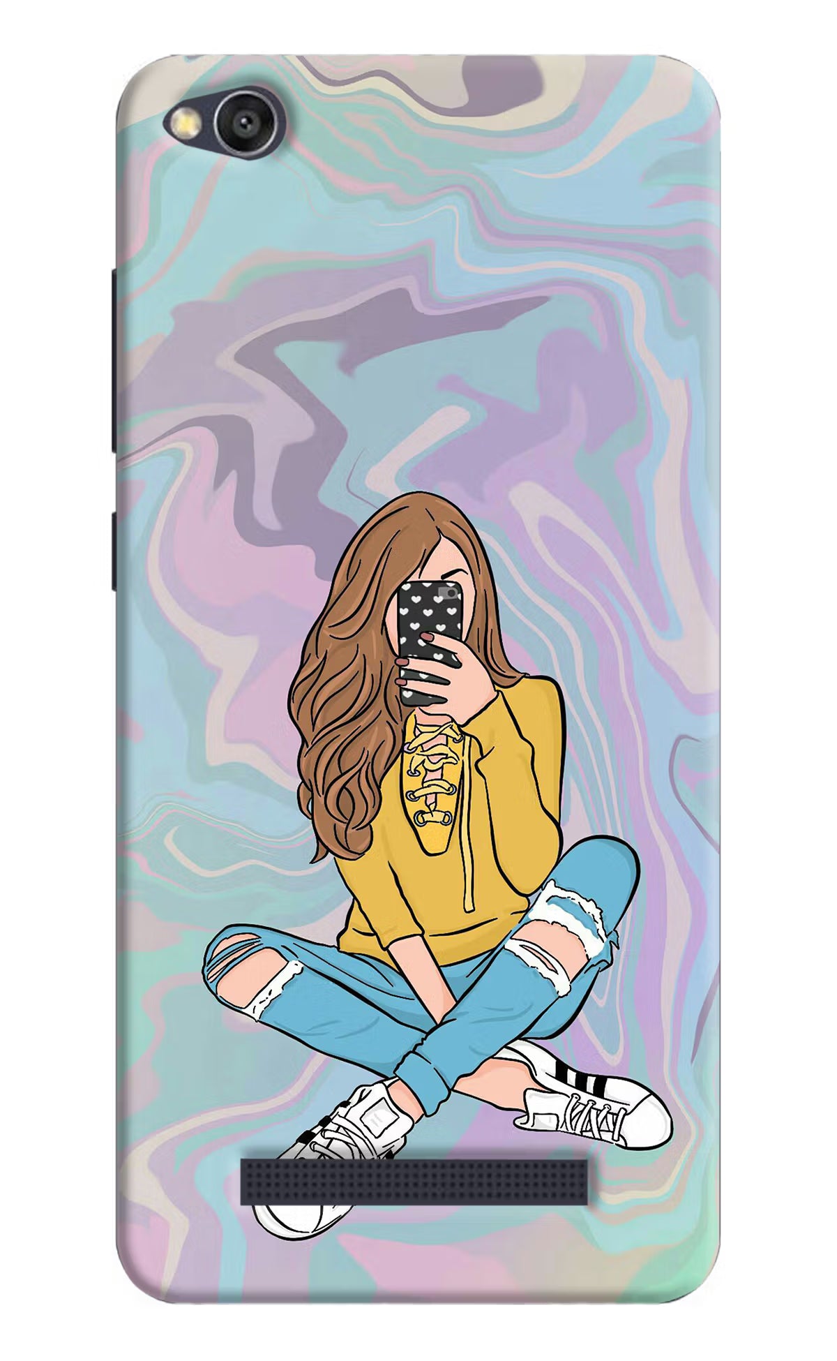 Selfie Girl Redmi 4A Back Cover - Selfie Girl Redmi 4A Hard Case Back Cover by Casekaro Selfie Girl Redmi 4A Hard Case Back Cover by Casekaro