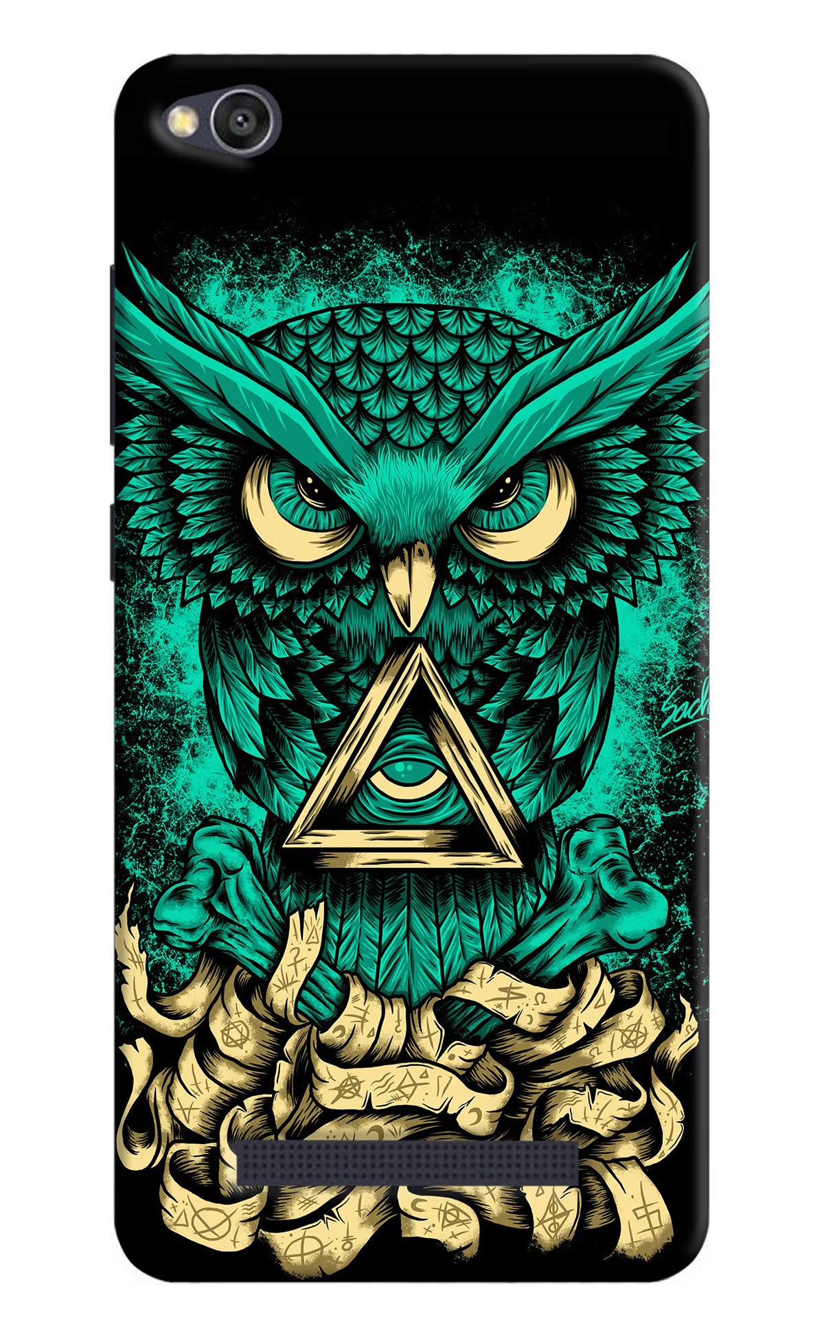 Green Owl Redmi 4A Back Cover - Green Owl Redmi 4A Hard Case Back Cover by Casekaro Green Owl Redmi 4A Hard Case Back Cover by Casekaro