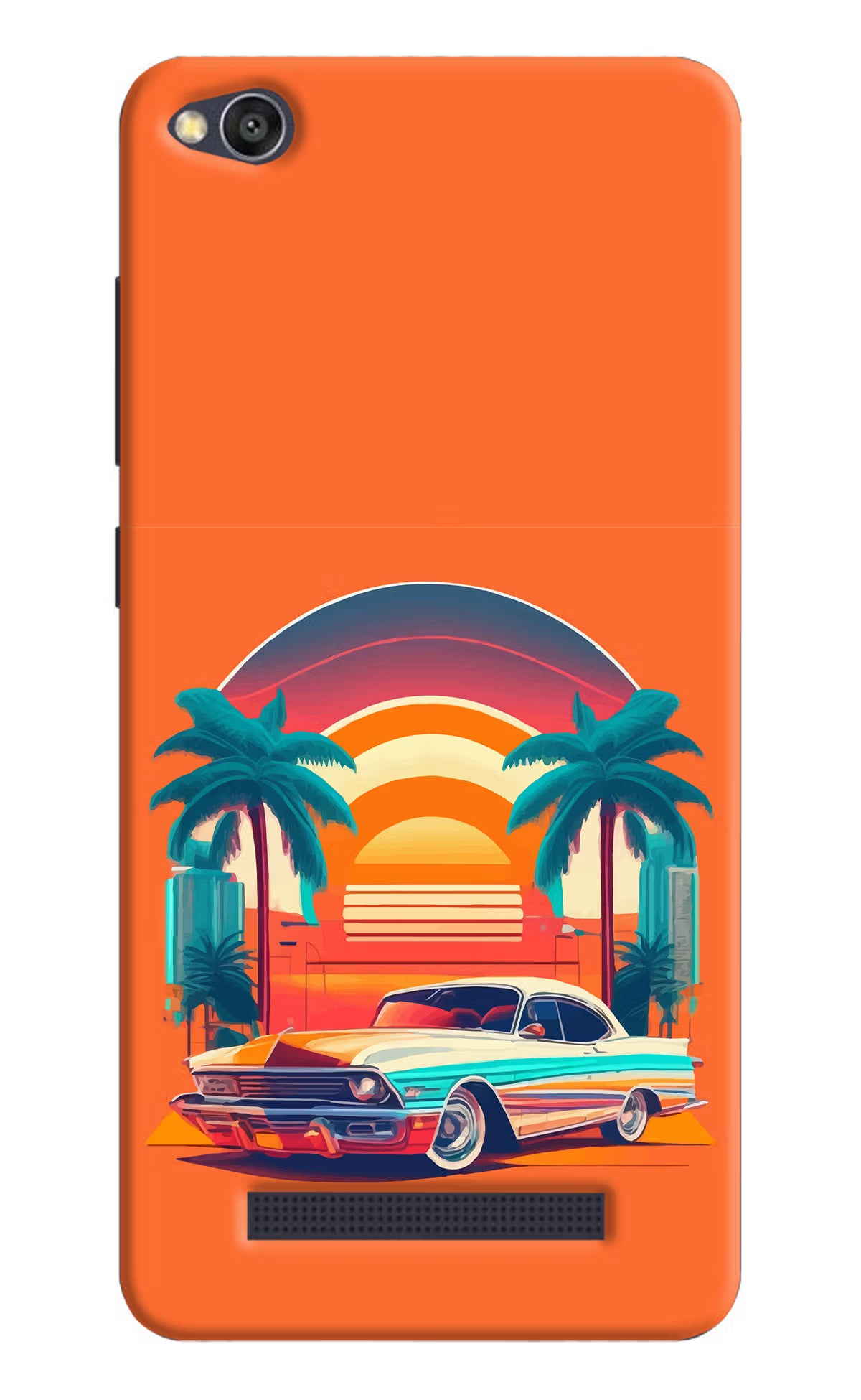 Palm Drive 80s Redmi 4A Back Cover - Palm Drive 80s Redmi 4A Hard Case Back Cover by Casekaro Palm Drive 80s Redmi 4A Hard Case Back Cover by Casekaro