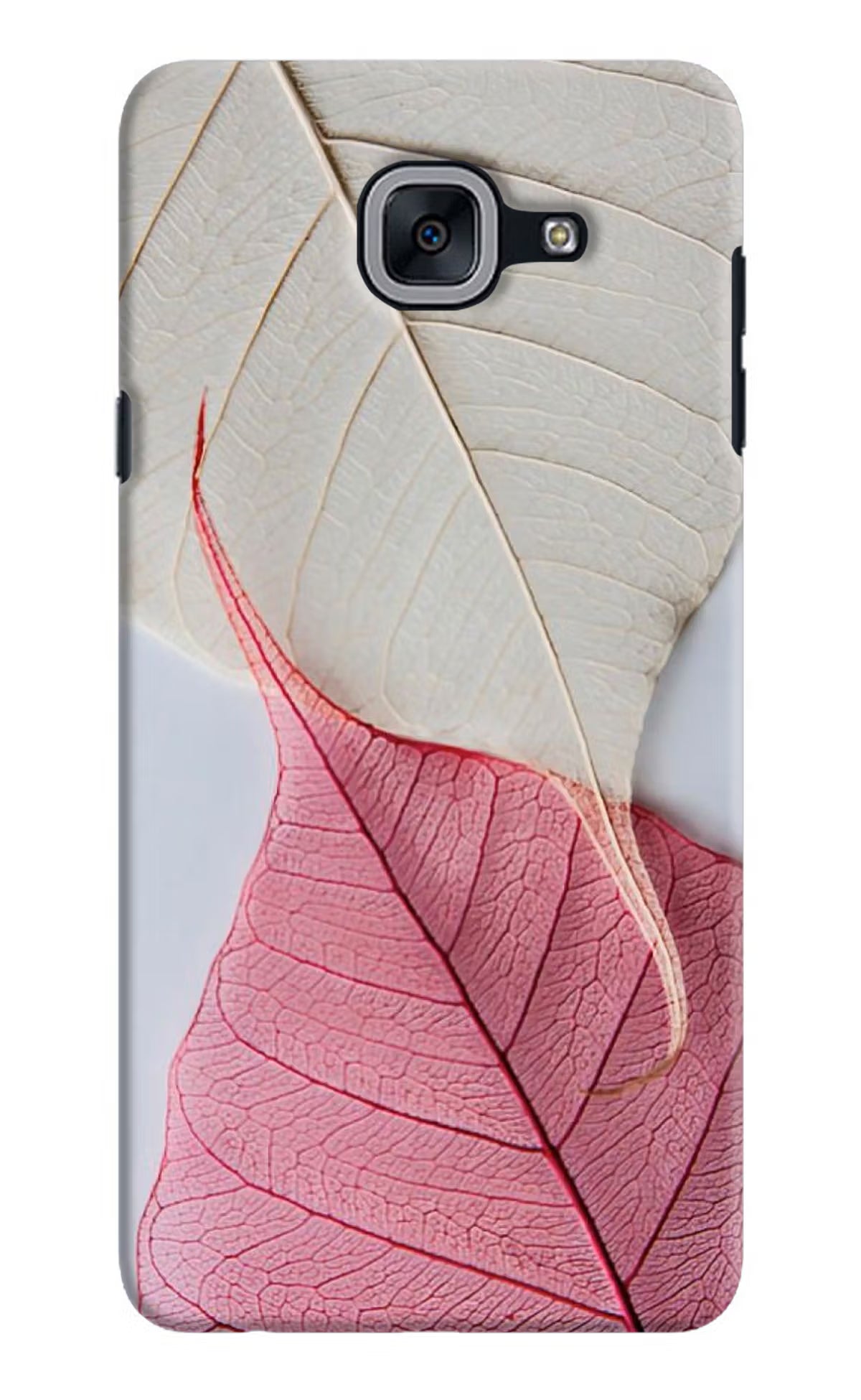 White Pink Leaf Samsung J7 Max Back Cover - White Pink Leaf Samsung J7 Max Hard Case Back Cover by Casekaro White Pink Leaf Samsung J7 Max Hard Case Back Cover by Casekaro