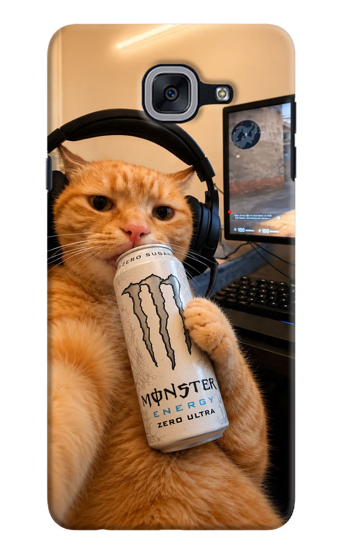 Gamer Cat Energy Samsung J7 Max Back Cover - Gamer Cat Energy Samsung J7 Max Back Cover Gamer Cat Energy Samsung J7 Max Back Cover