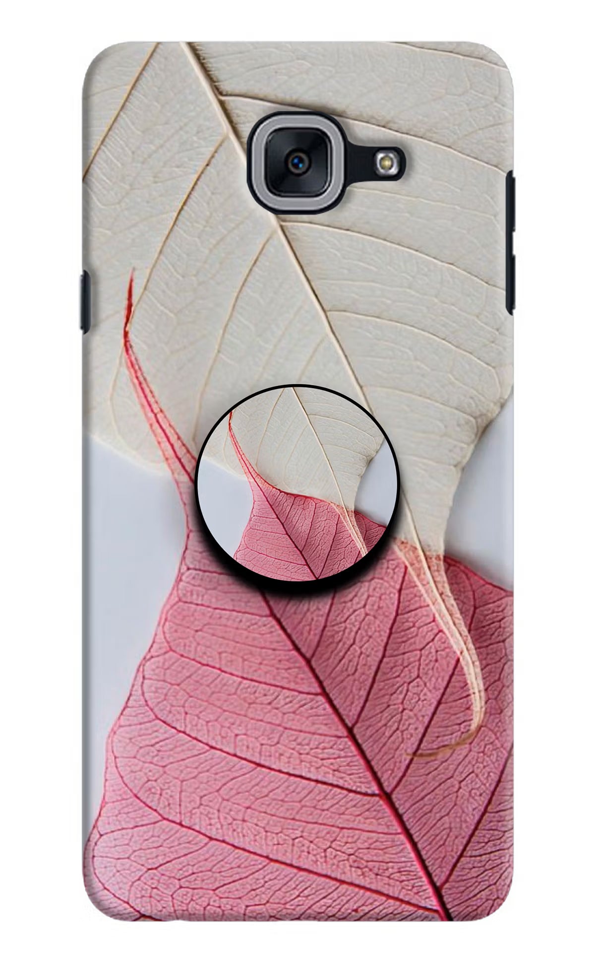 White Pink Leaf Samsung J7 Max Pop Case - White Pink Leaf Samsung J7 Max Pop Case by Casekaro White Pink Leaf Samsung J7 Max Pop Case by Casekaro