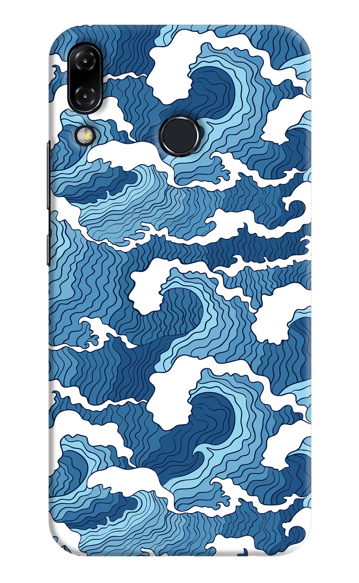 Blue Waves Asus Zenfone 5Z Back Cover - Blue Waves Asus Zenfone 5Z Hard Case Back Cover by Casekaro Blue Waves Asus Zenfone 5Z Hard Case Back Cover by Casekaro