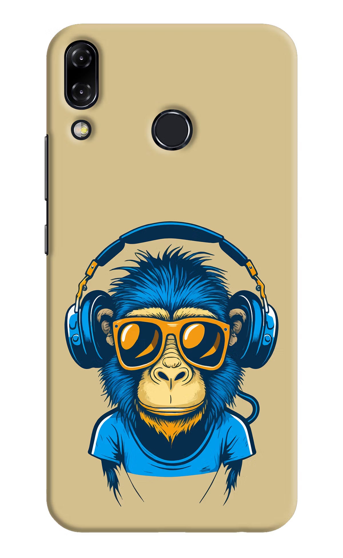 Monkey Headphone Asus Zenfone 5Z Back Cover - Monkey Headphone Asus Zenfone 5Z Hard Case Back Cover by Casekaro Monkey Headphone Asus Zenfone 5Z Hard Case Back Cover by Casekaro