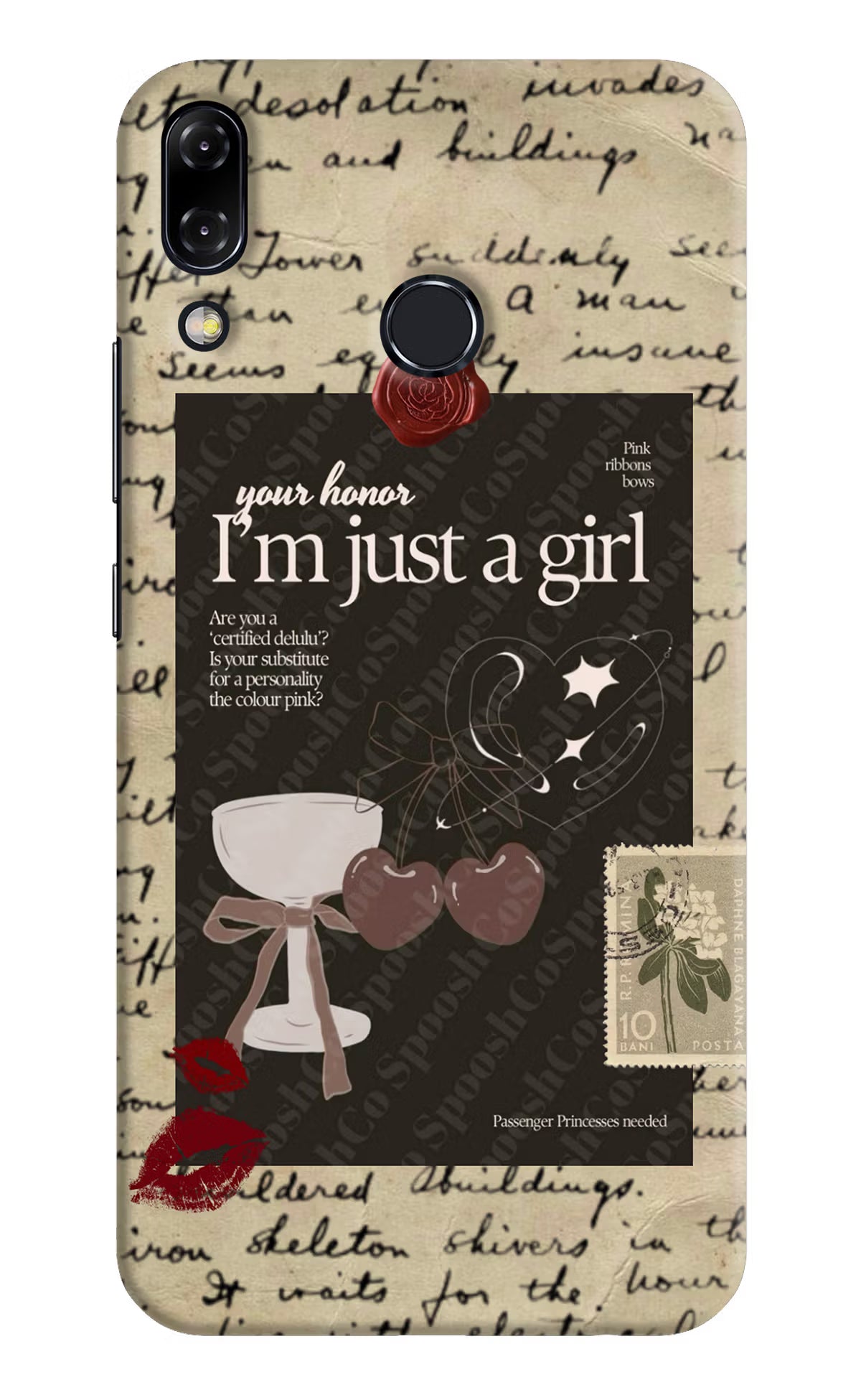 I am just a girl Asus Zenfone 5Z Back Cover - I am just a girl Asus Zenfone 5Z Hard Case Back Cover by Casekaro I am just a girl Asus Zenfone 5Z Hard Case Back Cover by Casekaro