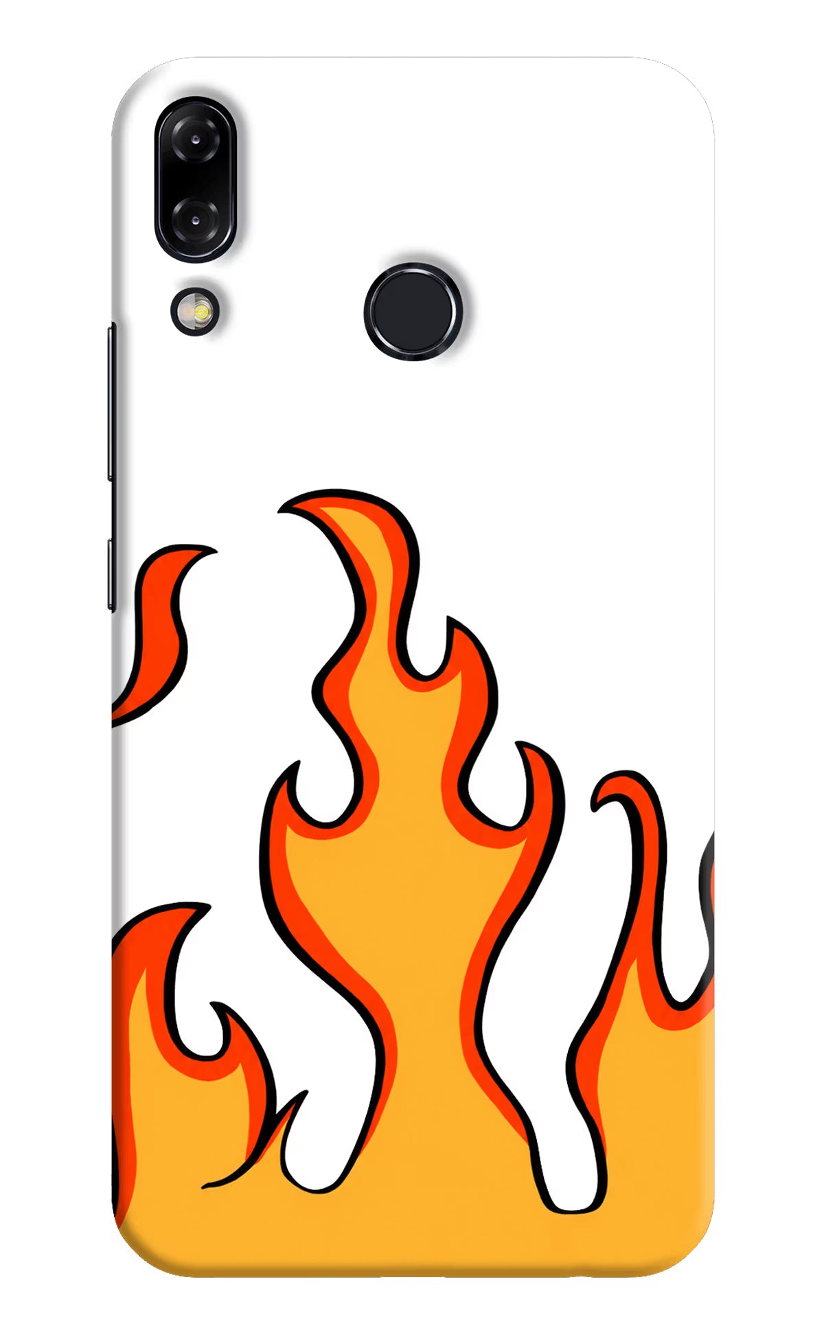 Fired Up – White Asus Zenfone 5Z Back Cover - Fired Up – White Asus Zenfone 5Z Hard Case Back Cover by Casekaro Fired Up – White Asus Zenfone 5Z Hard Case Back Cover by Casekaro