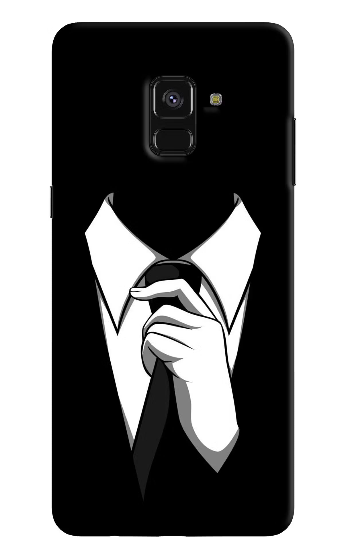 Black Tie Samsung A8 plus Back Cover - Black Tie Samsung A8 plus Hard Case Back Cover by Casekaro Black Tie Samsung A8 plus Hard Case Back Cover by Casekaro