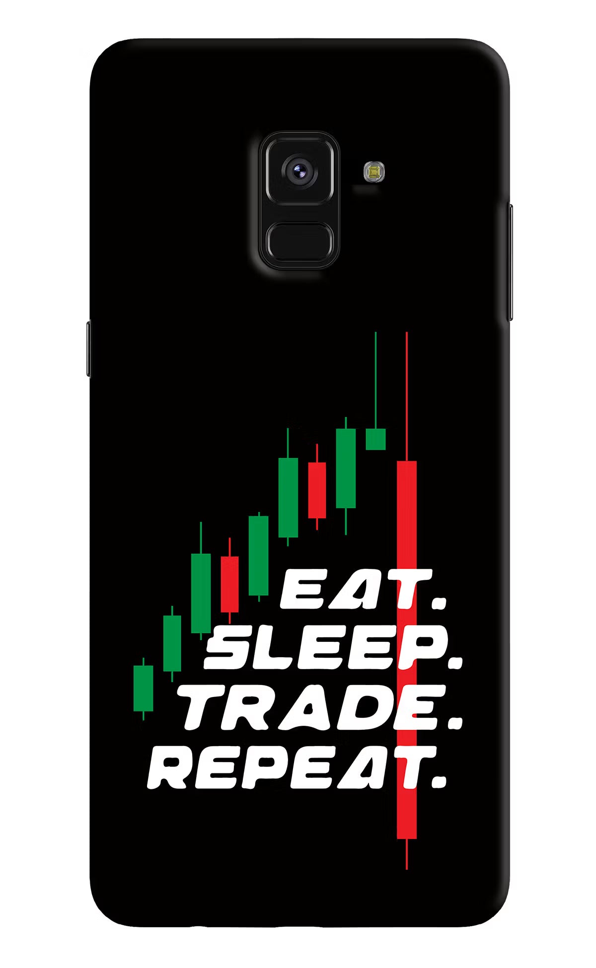 Eat Sleep Trade Repeat Samsung A8 plus Back Cover - Eat Sleep Trade Repeat Samsung A8 plus Hard Case Back Cover by Casekaro Eat Sleep Trade Repeat Samsung A8 plus Hard Case Back Cover by Casekaro