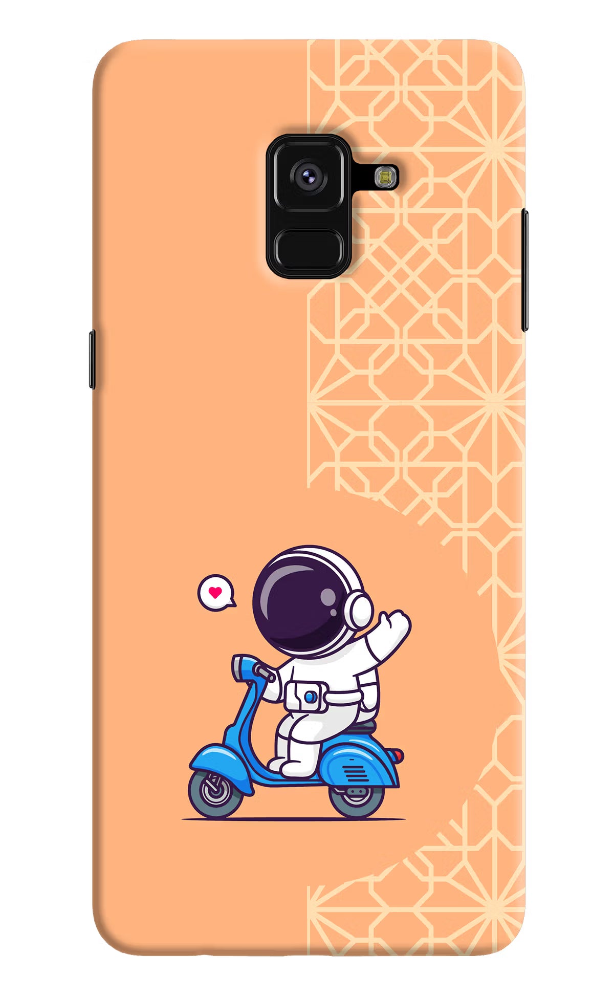 Cute Astronaut Riding Samsung A8 plus Back Cover - Cute Astronaut Riding Samsung A8 plus Hard Case Back Cover by Casekaro Cute Astronaut Riding Samsung A8 plus Hard Case Back Cover by Casekaro