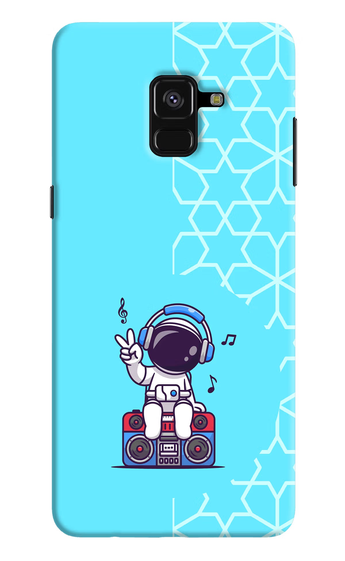 Cute Astronaut Chilling Samsung A8 plus Back Cover - Cute Astronaut Chilling Samsung A8 plus Hard Case Back Cover by Casekaro Cute Astronaut Chilling Samsung A8 plus Hard Case Back Cover by Casekaro