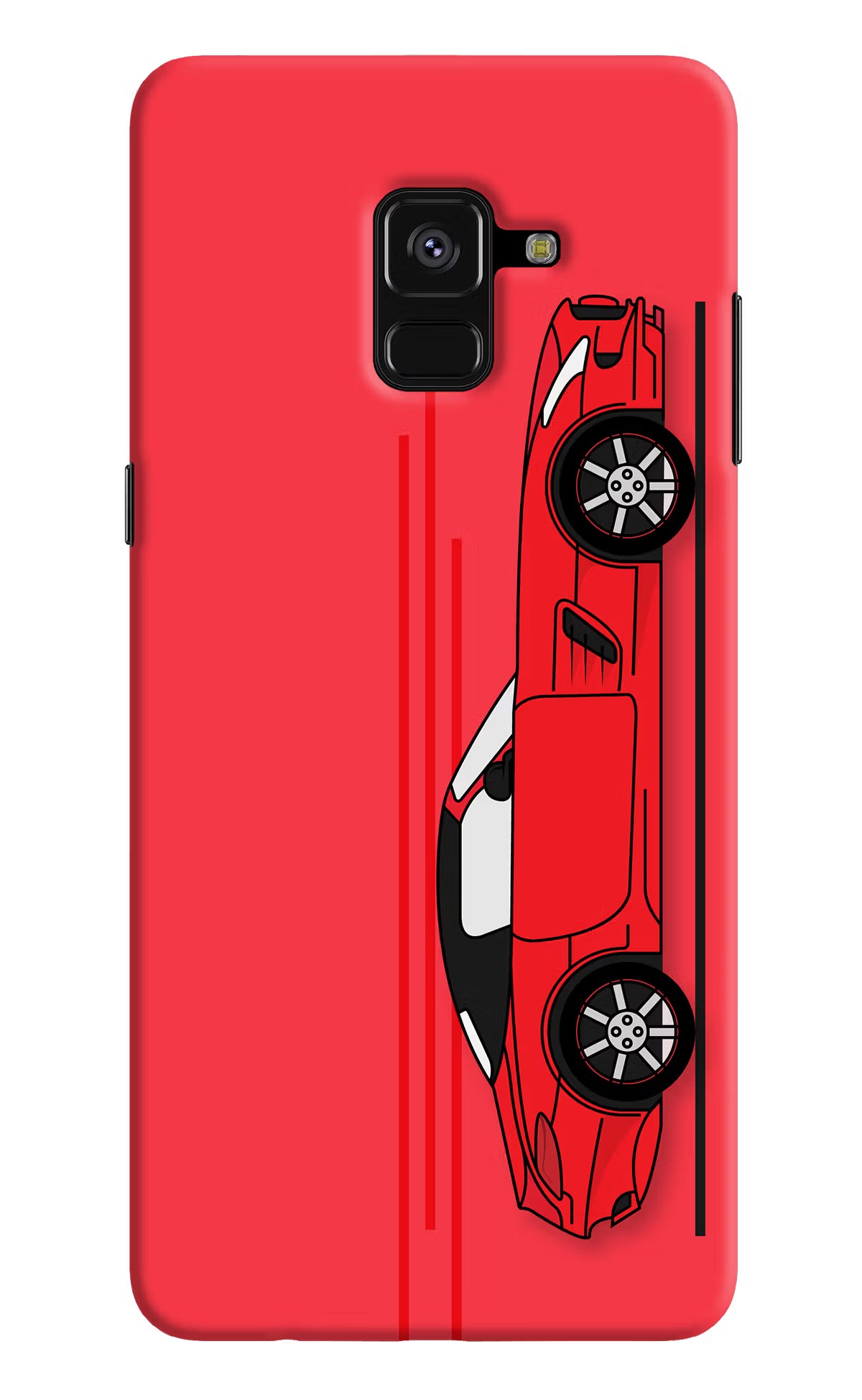 Red Velocity Samsung A8 plus Back Cover - Red Velocity Samsung A8 plus Hard Case Back Cover by Casekaro Red Velocity Samsung A8 plus Hard Case Back Cover by Casekaro