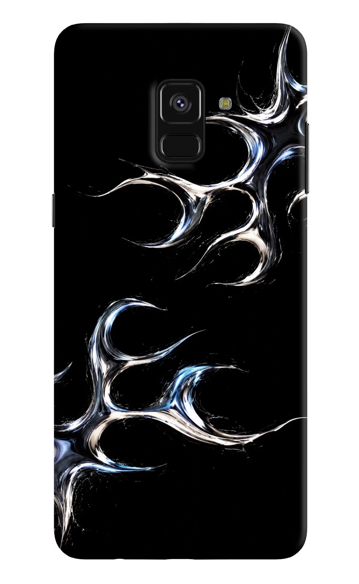 Chrome Tribal Samsung A8 plus Back Cover - Chrome Tribal Samsung A8 plus Hard Case Back Cover by Casekaro Chrome Tribal Samsung A8 plus Hard Case Back Cover by Casekaro