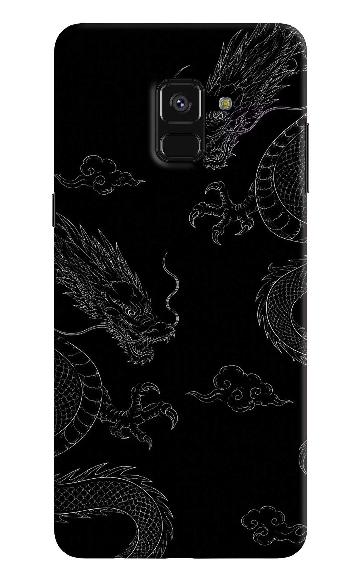 Twin Dragons Samsung A8 plus Back Cover - Twin Dragons Samsung A8 plus Hard Case Back Cover by Casekaro Twin Dragons Samsung A8 plus Hard Case Back Cover by Casekaro