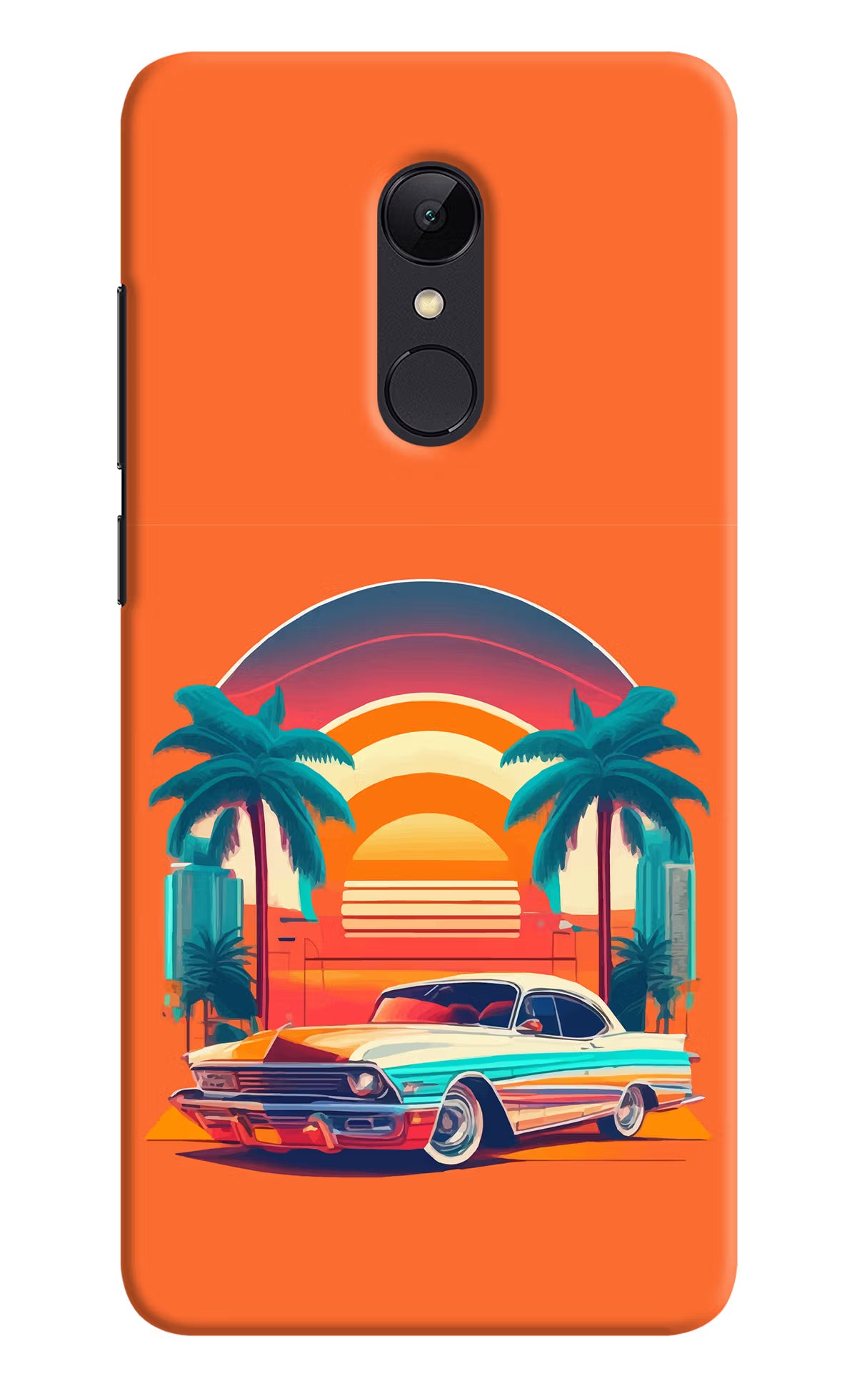 Palm Drive 80s Redmi 5 Back Cover - Palm Drive 80s Redmi 5 Hard Case Back Cover by Casekaro Palm Drive 80s Redmi 5 Hard Case Back Cover by Casekaro