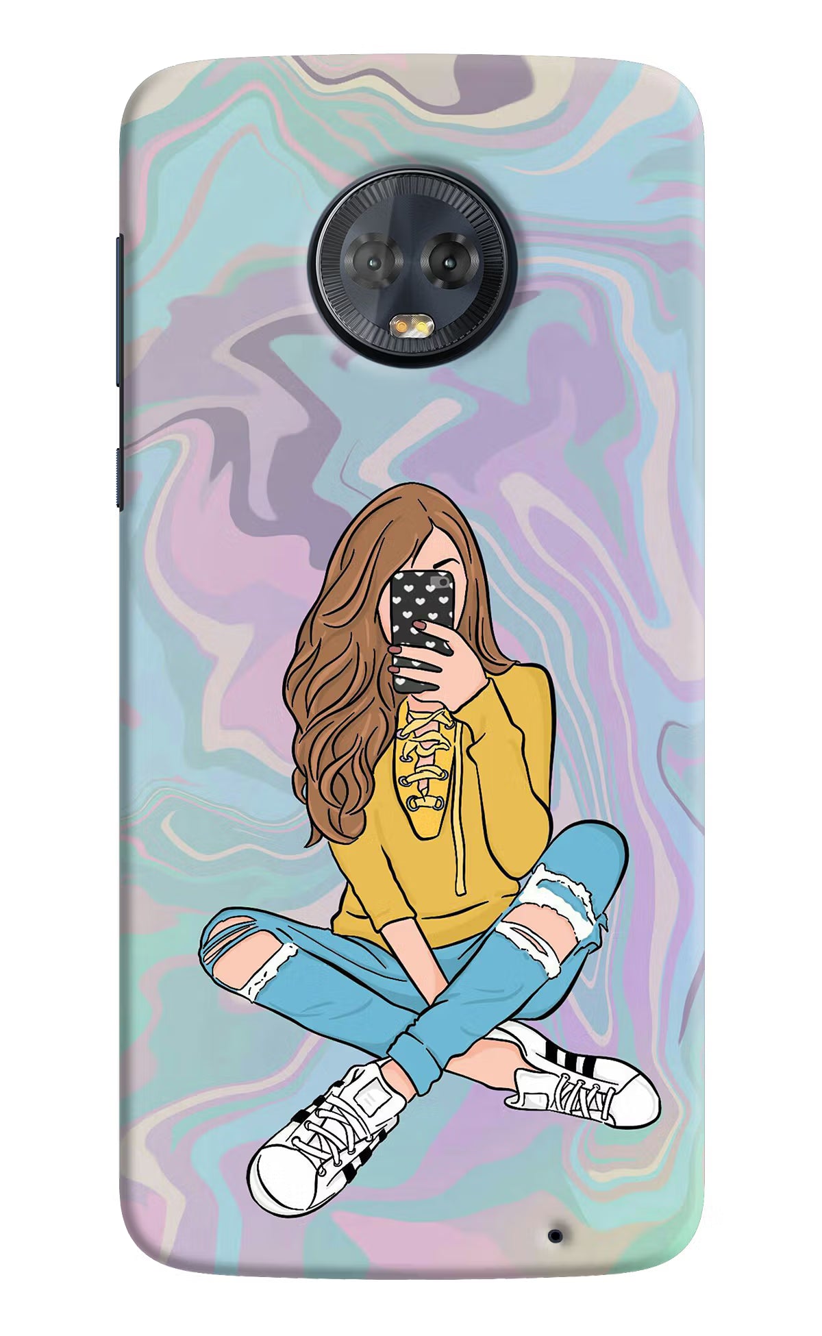 Selfie Girl Moto G6 Back Cover - Selfie Girl Moto G6 Hard Case Back Cover by Casekaro Selfie Girl Moto G6 Hard Case Back Cover by Casekaro